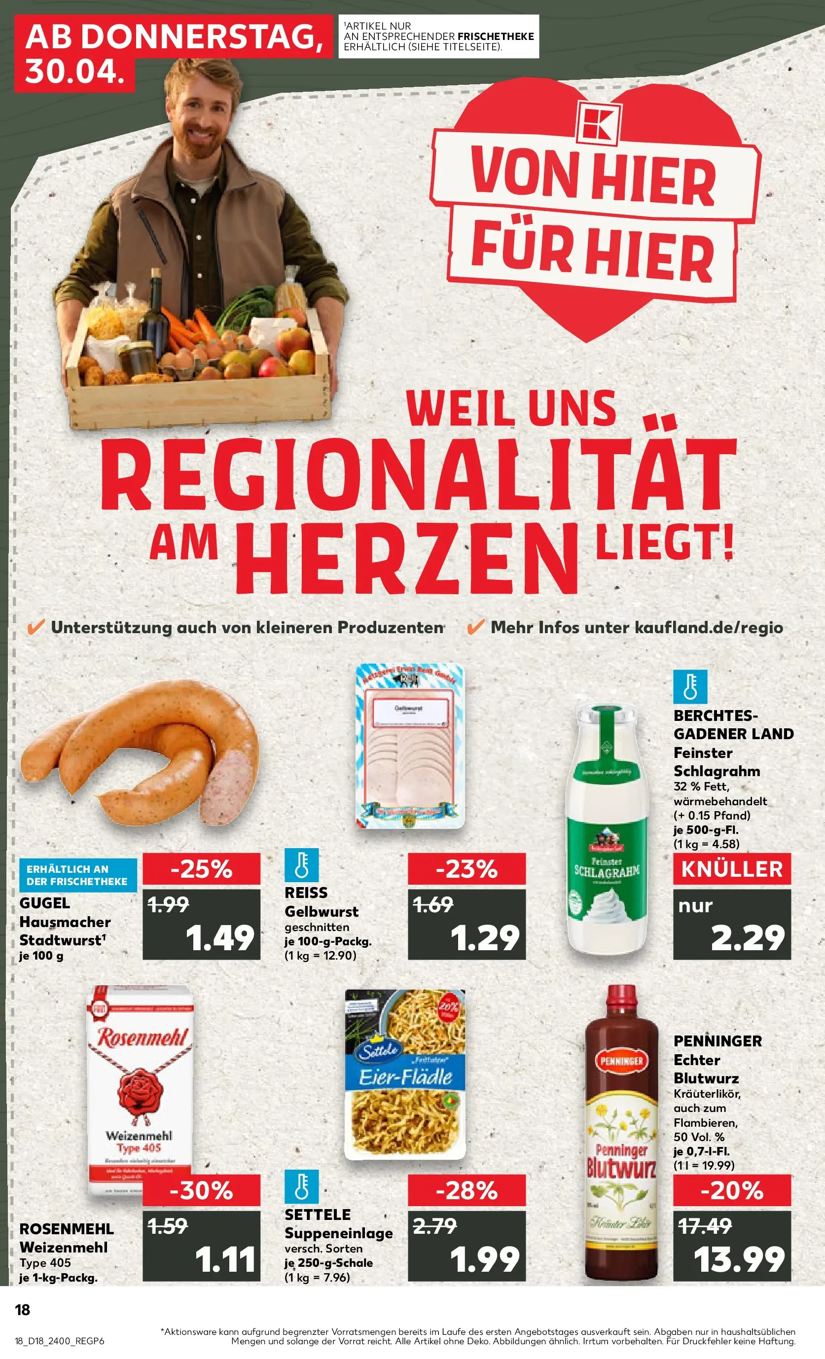Prospekt Kaufland ab 30.04.2026 » Angebote Online zum Blättern | Seite: 18 | Produkte: Weizenmehl
