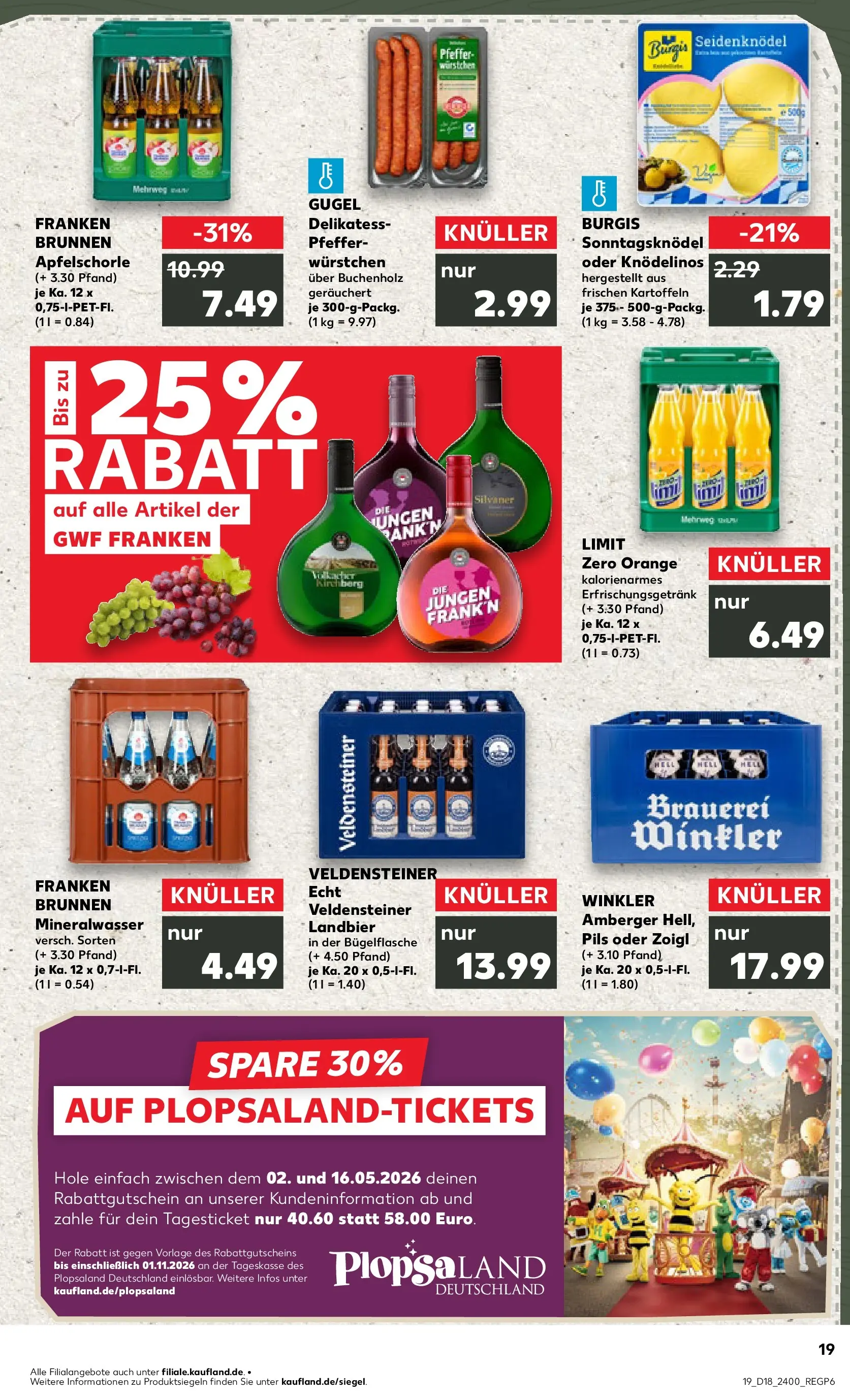 Prospekt Kaufland ab 30.04.2026 » Angebote Online zum Blättern | Seite: 19 | Produkte: Pils, Mineralwasser, Kartoffeln, Pfeffer