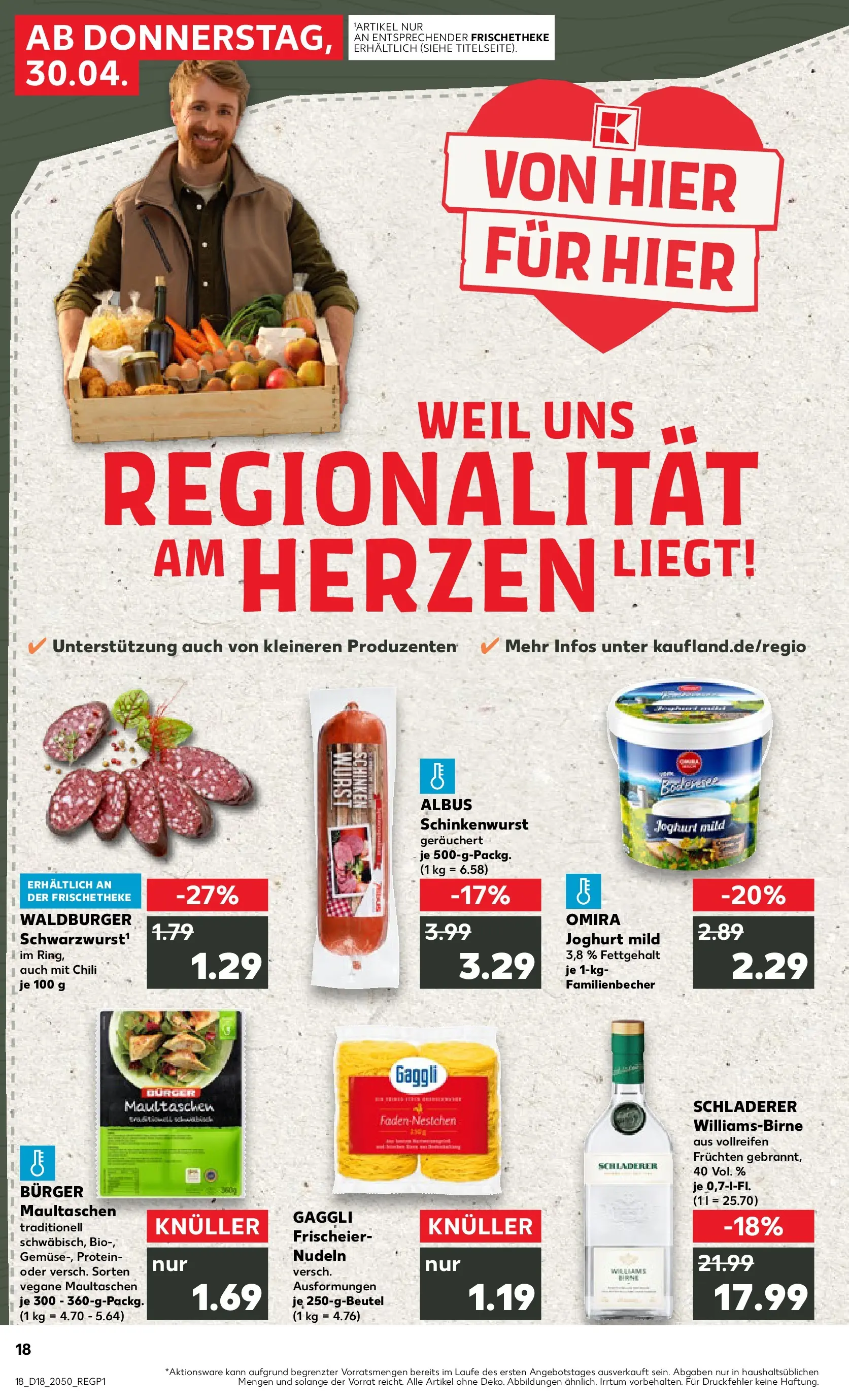 Prospekt Kaufland ab 30.04.2026 » Angebote Online zum Blättern | Seite: 18 | Produkte: Chili, Pasta, Schinken, Nudeln