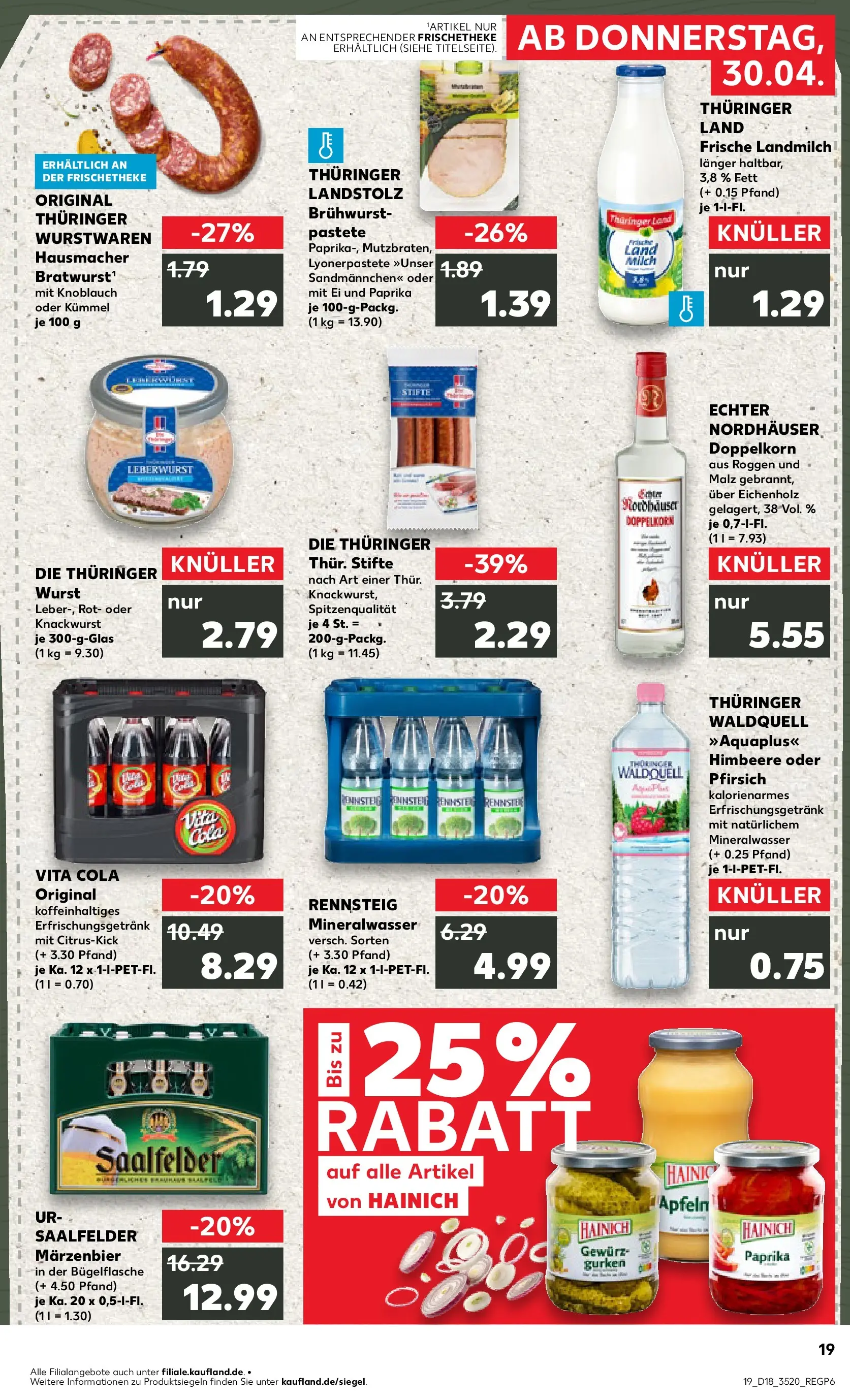 Prospekt Kaufland ab 30.04.2026 » Angebote Online zum Blättern | Seite: 19 | Produkte: Cola, Paprika, Knoblauch, Pfirsich