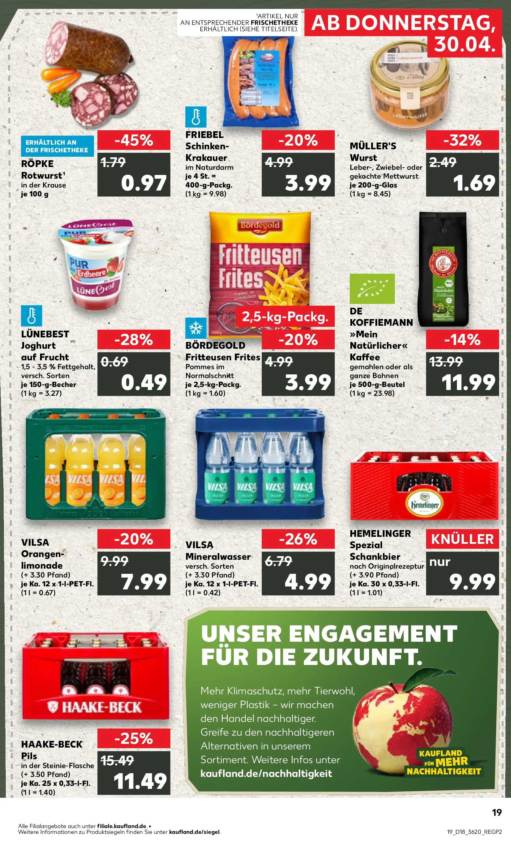 Prospekt Kaufland ab 29.04.2026 » Angebote Online zum Blättern | Seite: 19 | Produkte: Pommes, Orangen, Mineralwasser, Schinken