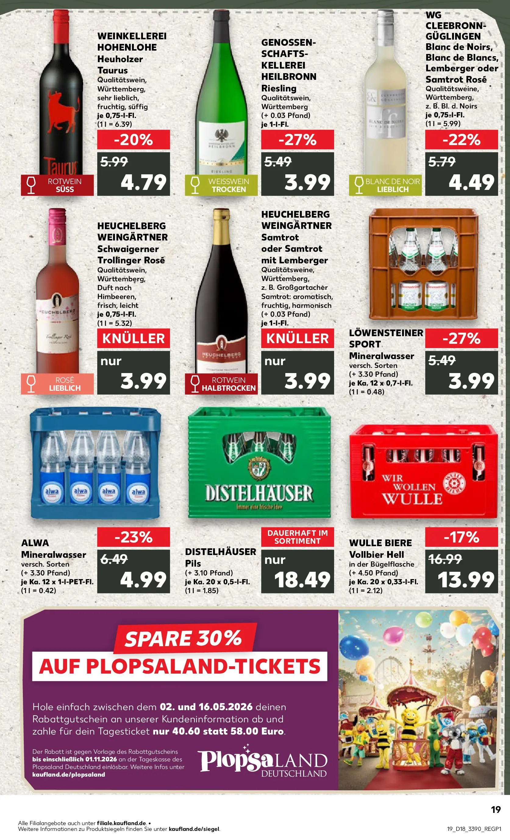 Prospekt Kaufland ab 30.04.2026 » Angebote Online zum Blättern | Seite: 19 | Produkte: Weißwein, Pils, Duft, Mineralwasser