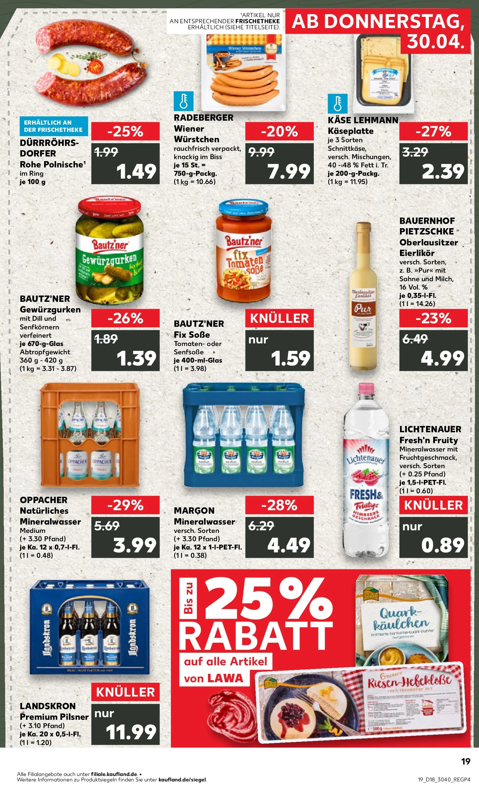 Prospekt Kaufland ab 30.04.2026 » Angebote Online zum Blättern | Seite: 19 | Produkte: Quark, Käse, Soße, Dill