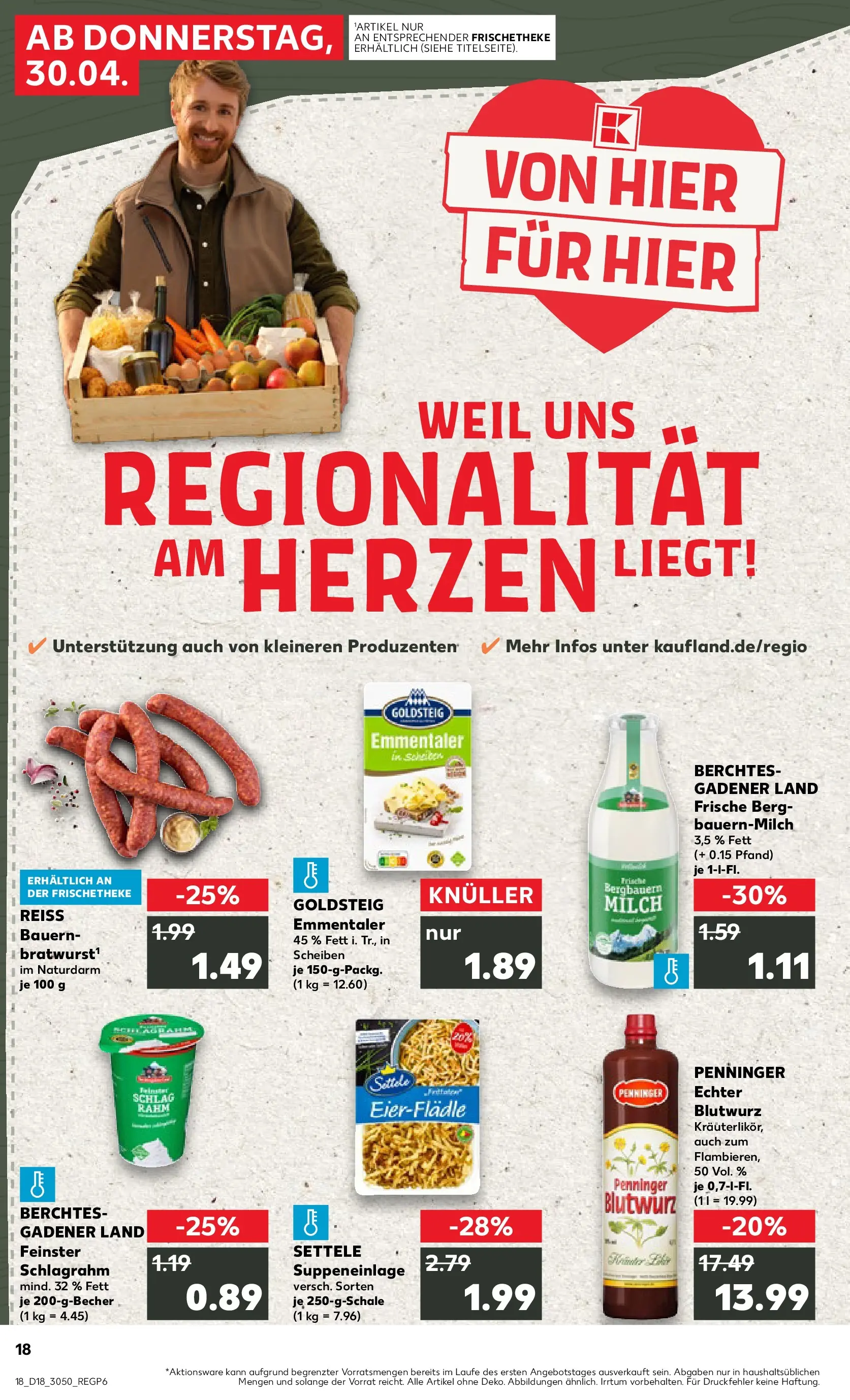 Prospekt Kaufland ab 30.04.2026 » Angebote Online zum Blättern | Seite: 18 | Produkte: Milch, Pasta