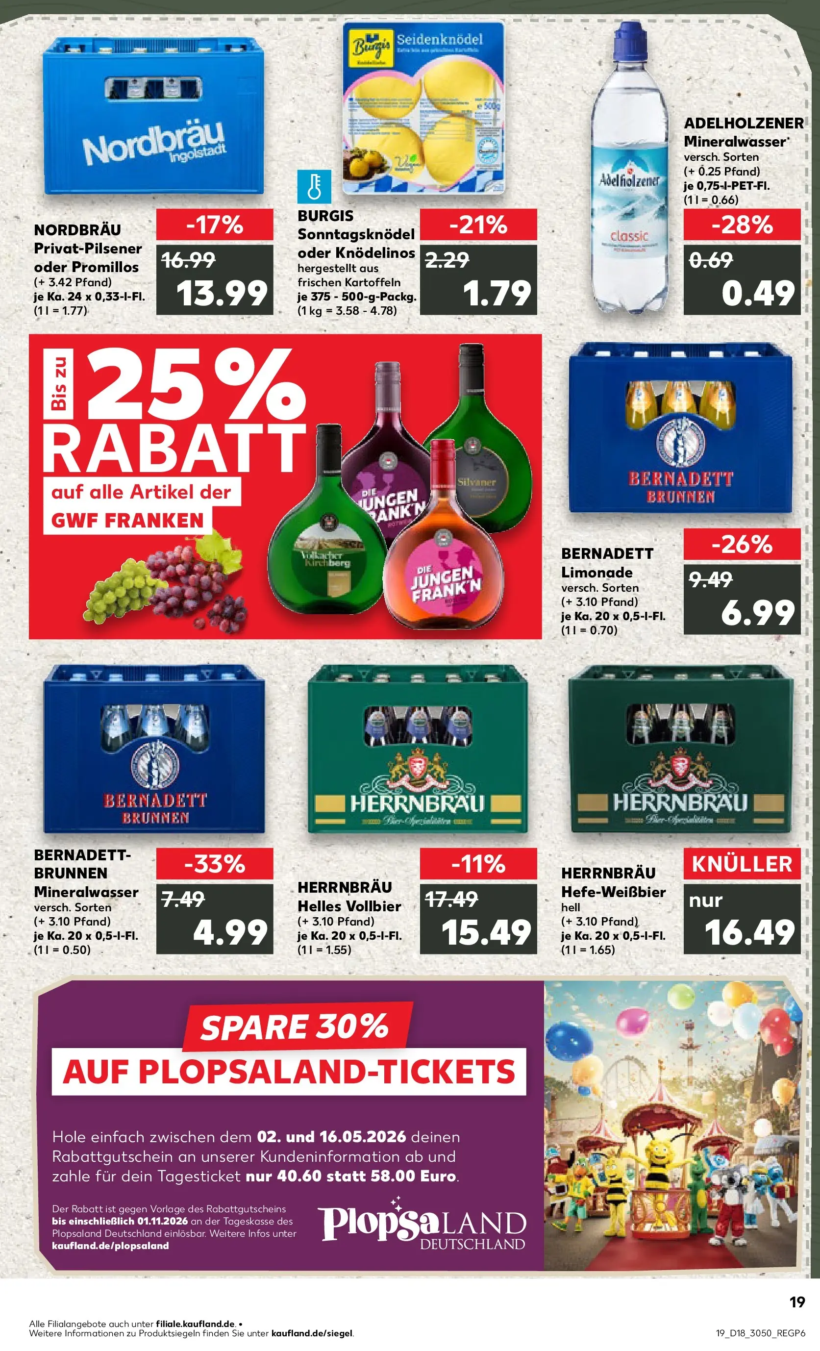 Prospekt Kaufland ab 30.04.2026 » Angebote Online zum Blättern | Seite: 19 | Produkte: Adelholzener, Limonade, Mineralwasser, Kartoffeln