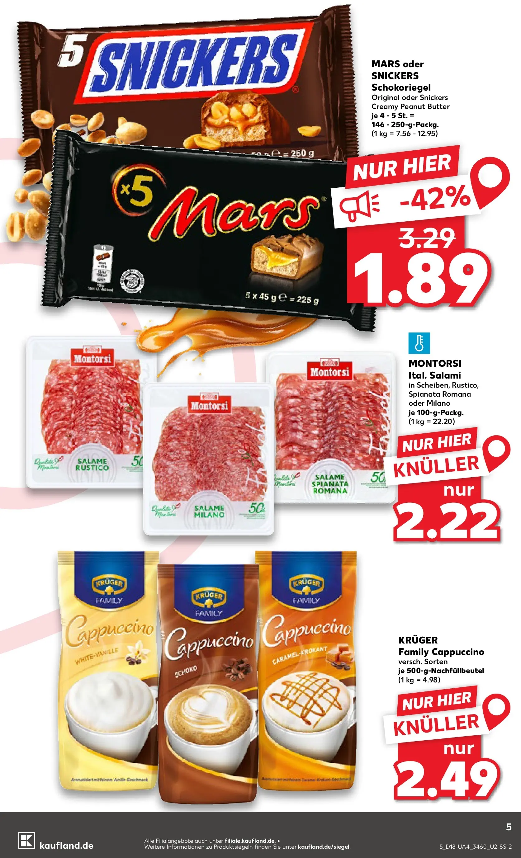 Prospekt Kaufland ab 30.04.2026 » Angebote Online zum Blättern | Seite: 5 | Produkte: Butter, Snickers, Mars, Salami