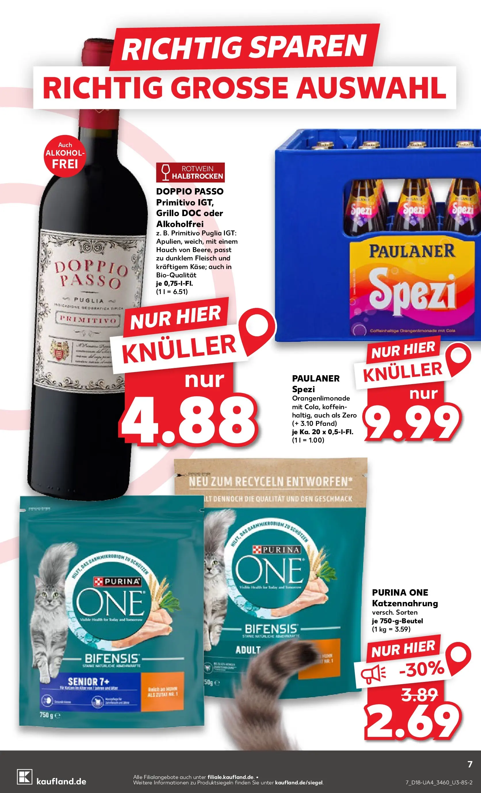 Prospekt Kaufland ab 30.04.2026 » Angebote Online zum Blättern | Seite: 7 | Produkte: Purina one, Rotwein, Fleisch, Paulaner