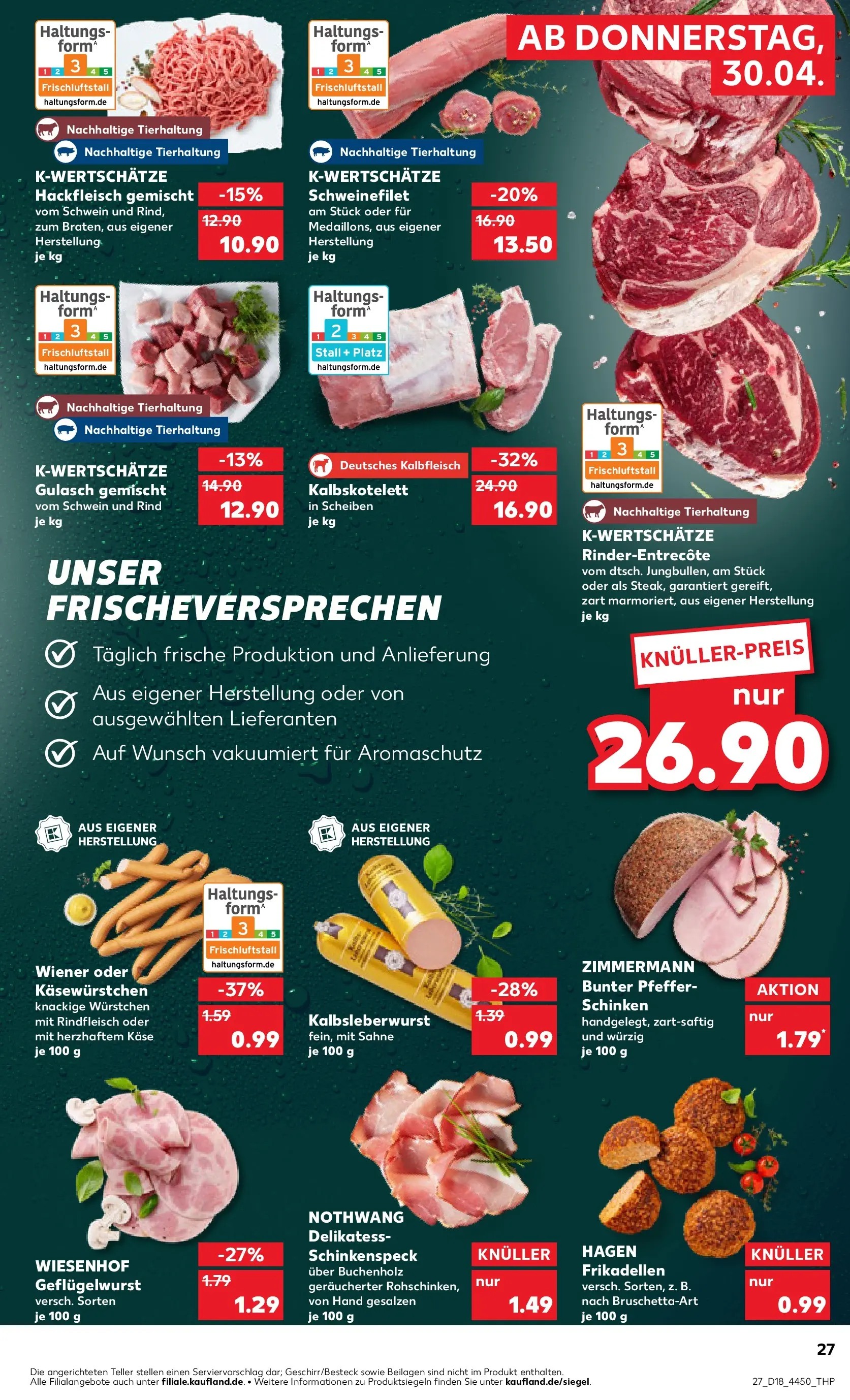 Prospekt Kaufland ab 30.04.2026 » Angebote Online zum Blättern | Seite: 27 | Produkte: Schweinefilet, Gulasch, Rindfleisch, Hackfleisch