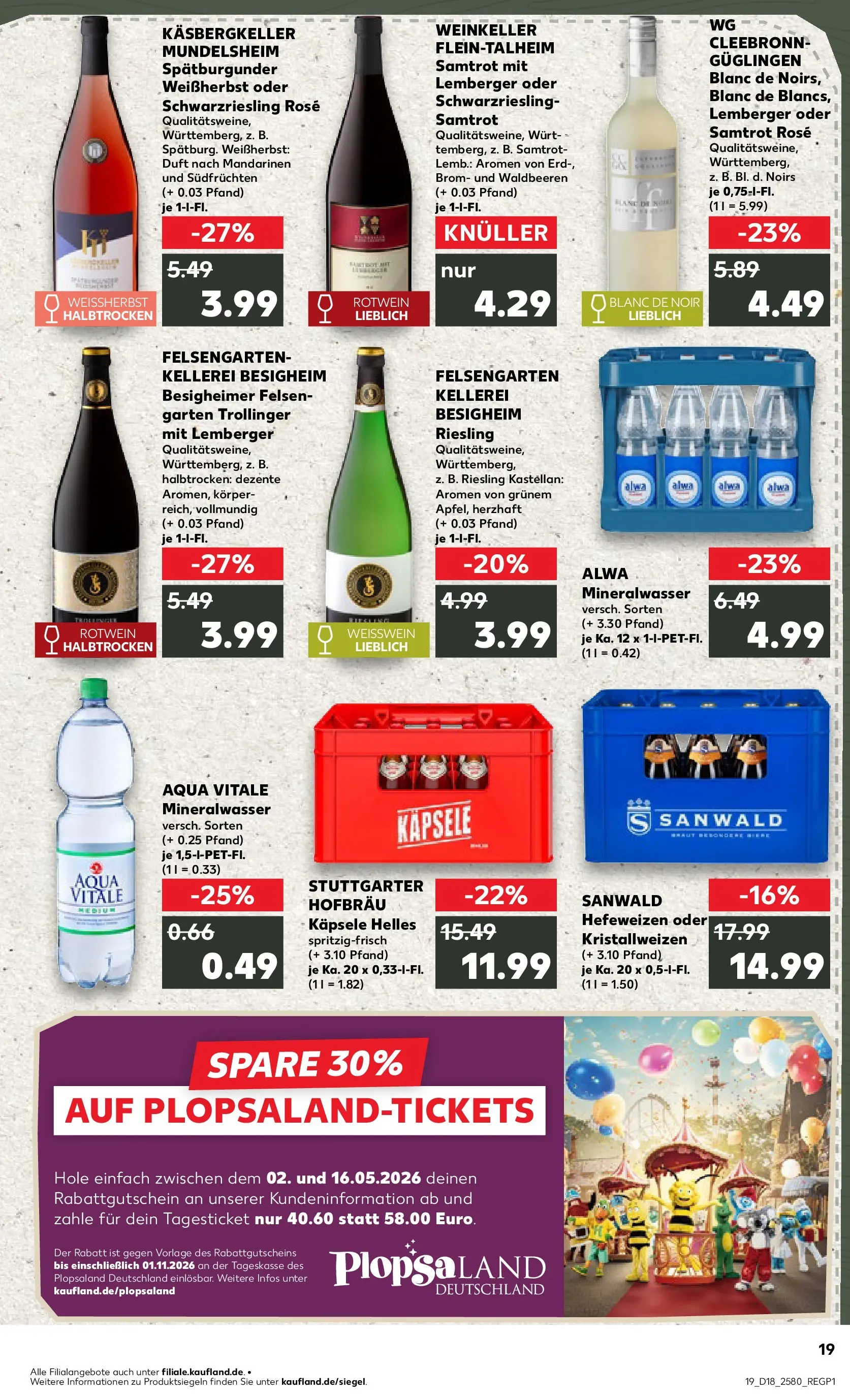 Prospekt Kaufland ab 30.04.2026 » Angebote Online zum Blättern | Seite: 19 | Produkte: Weißwein, Duft, Mandarinen, Mineralwasser