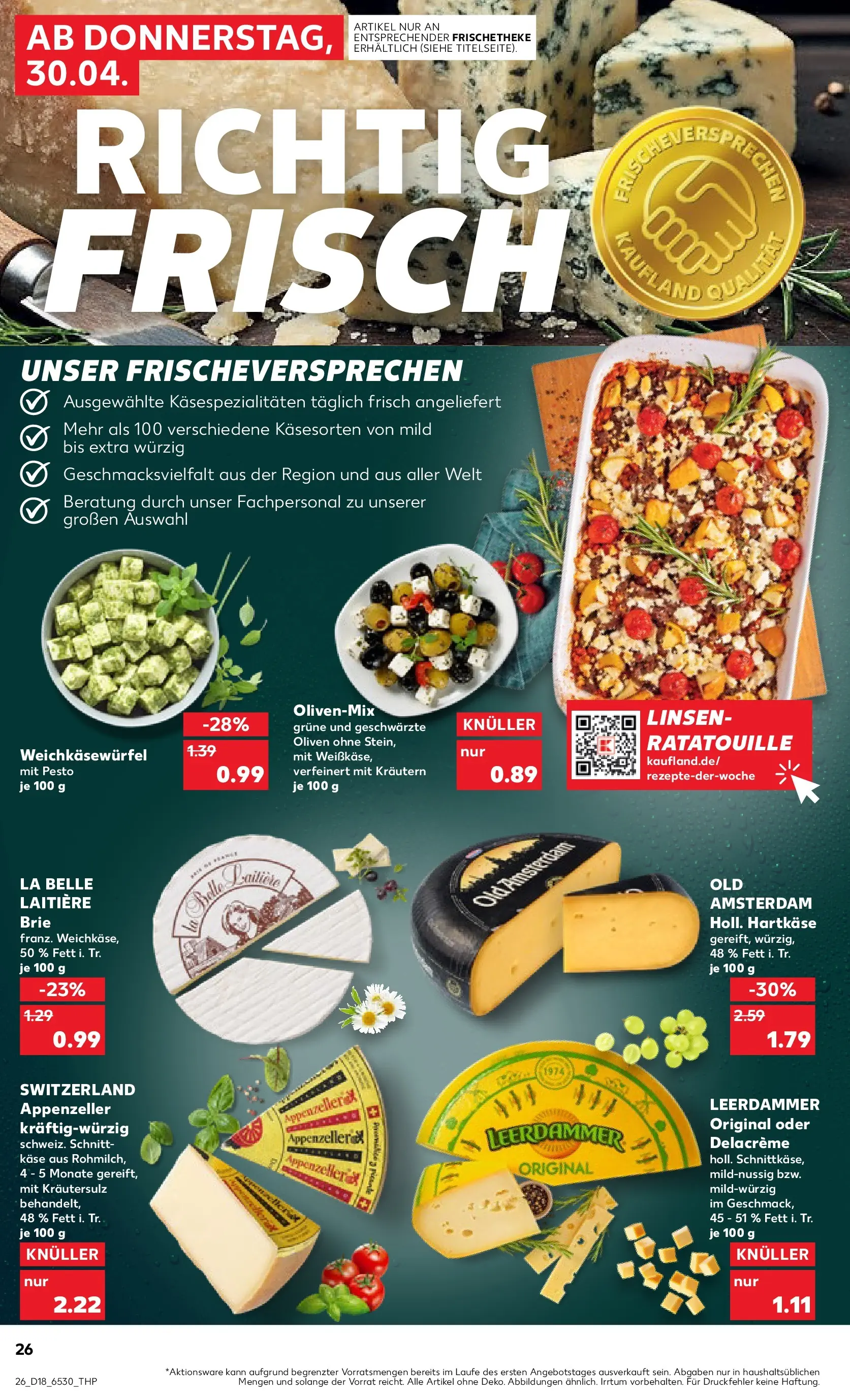 Prospekt Kaufland ab 30.04.2026 » Angebote Online zum Blättern | Seite: 26 | Produkte: Käse, Leerdammer