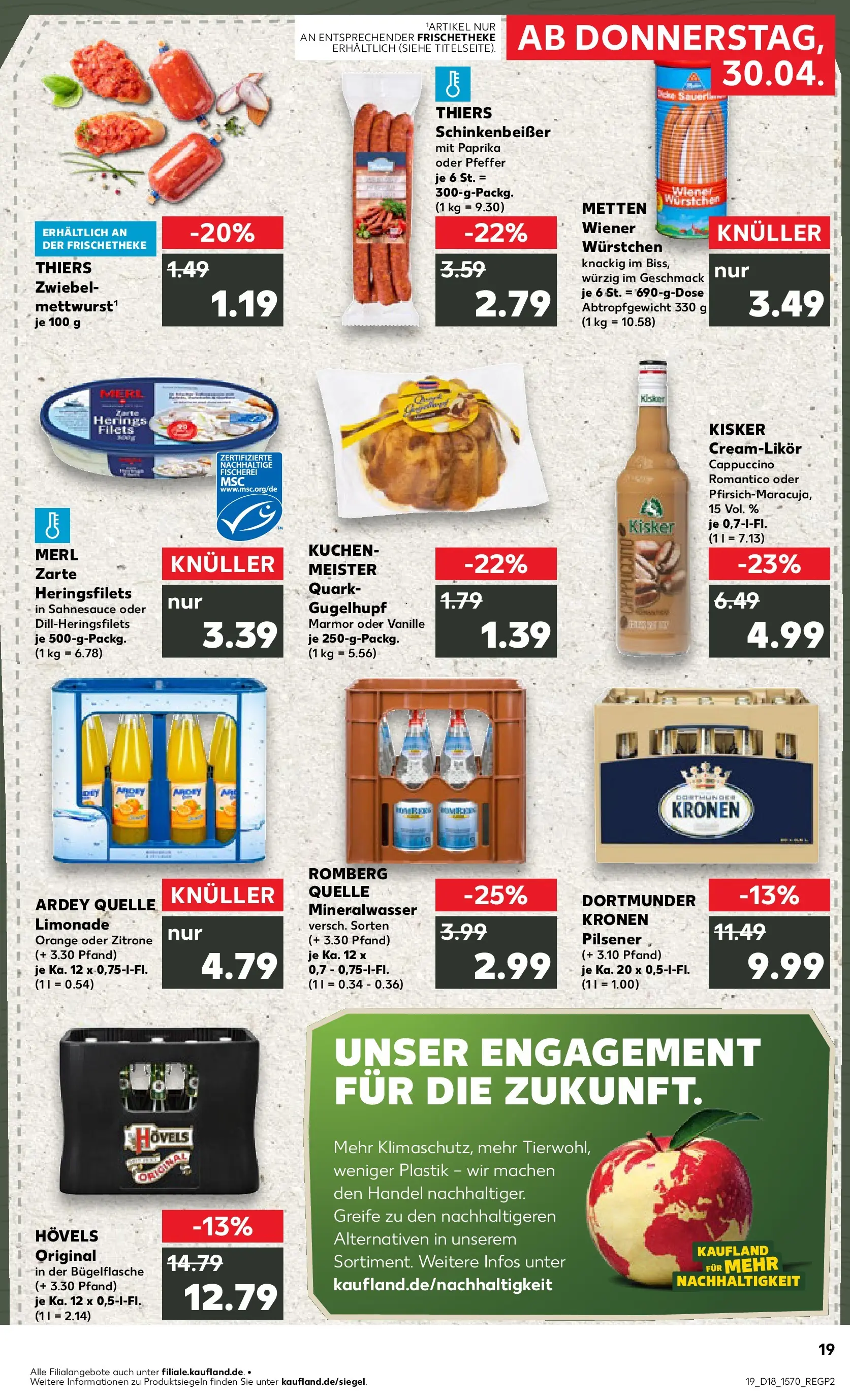 Prospekt Kaufland ab 30.04.2026 » Angebote Online zum Blättern | Seite: 19 | Produkte: Mineralwasser, Paprika, Pfeffer, Kuchen
