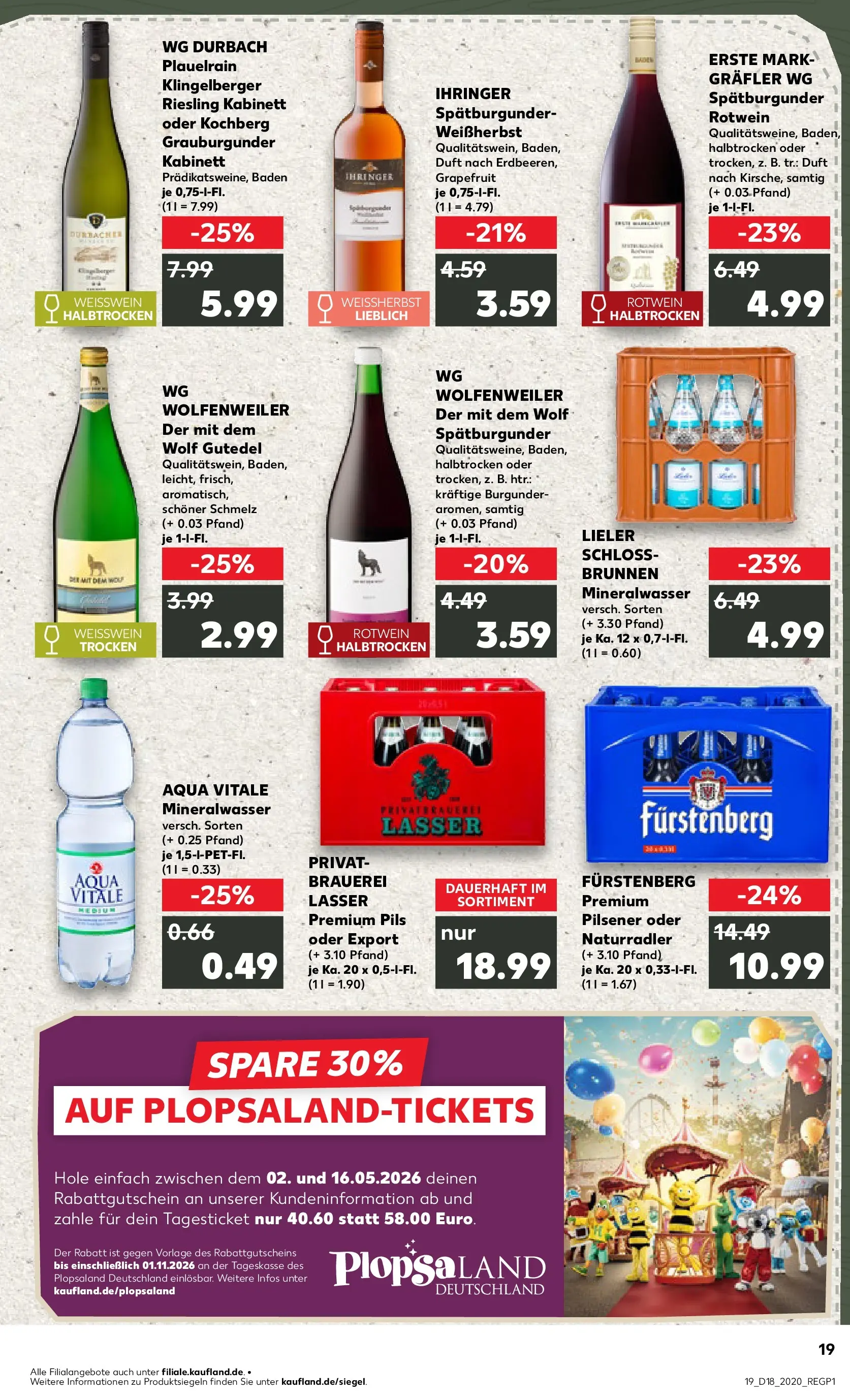 Prospekt Kaufland ab 30.04.2026 » Angebote Online zum Blättern | Seite: 19 | Produkte: Rotwein, Pils, Duft, Mineralwasser