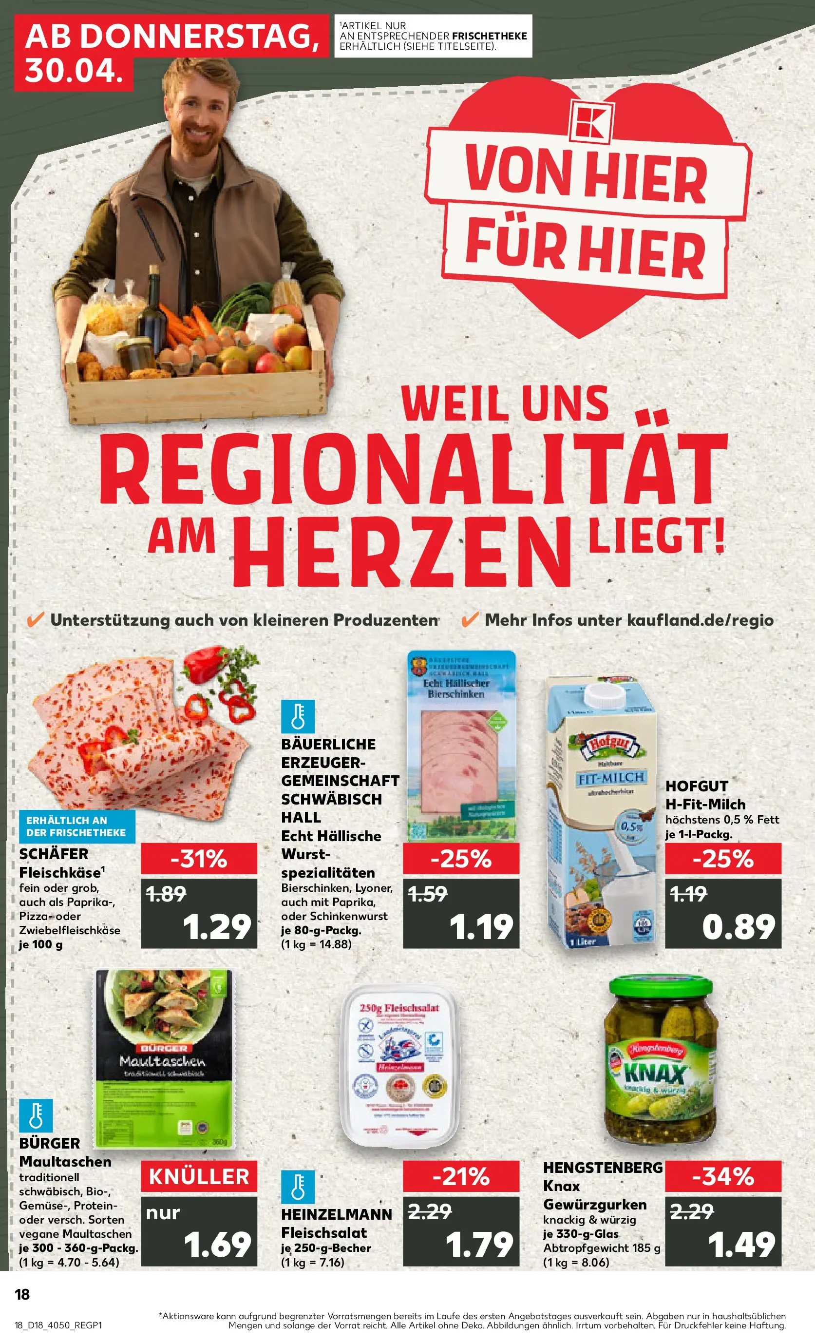 Prospekt Kaufland ab 30.04.2026 » Angebote Online zum Blättern | Seite: 18 | Produkte: Paprika, Wurst, Pizza, Maultaschen