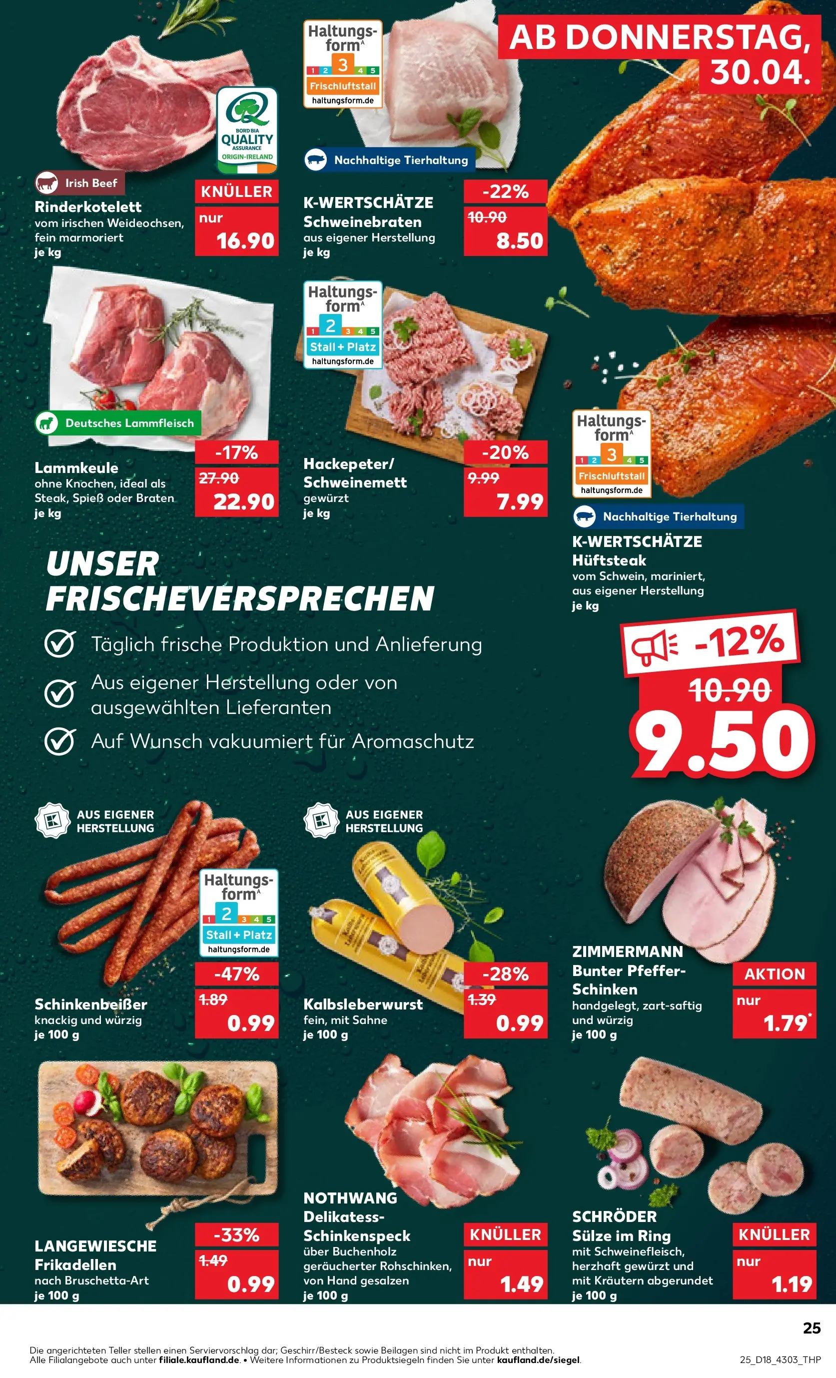 Prospekt Kaufland ab 30.04.2026 » Angebote Online zum Blättern | Seite: 25 | Produkte: Lammkeule, Pfeffer, Steak, Sahne