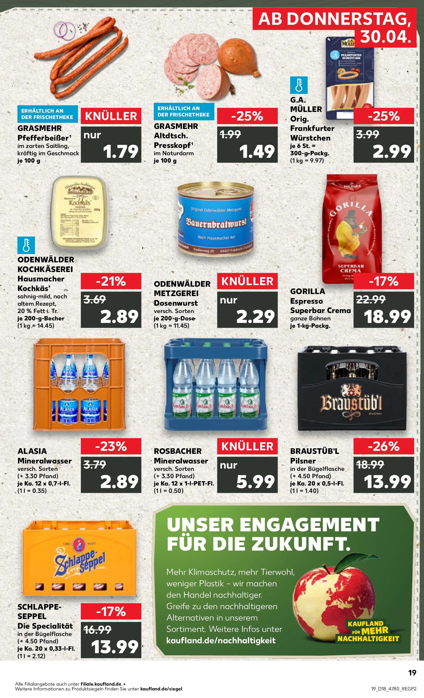 Prospekt Kaufland ab 30.04.2026 » Angebote Online zum Blättern | Seite: 19 | Produkte: Mineralwasser
