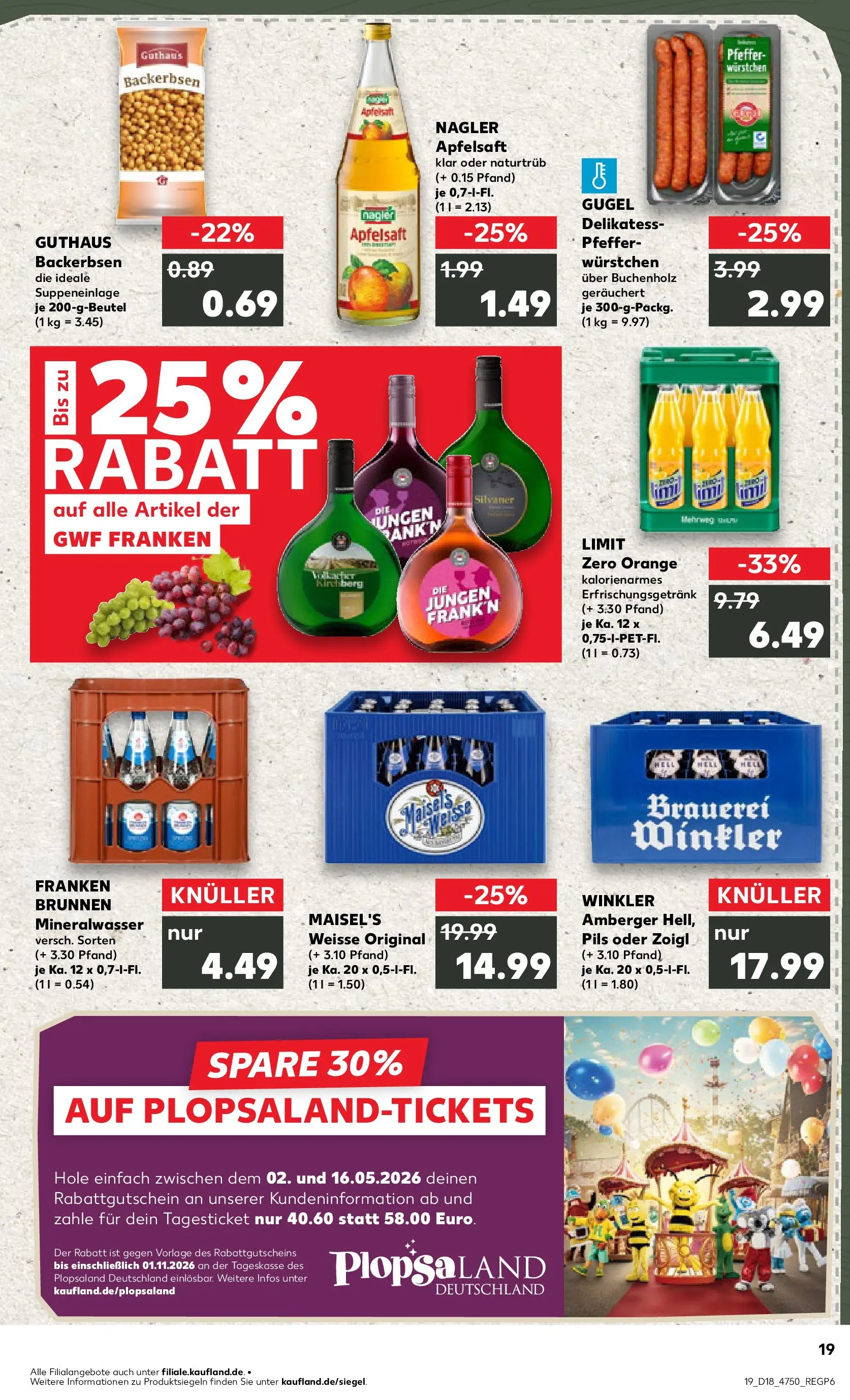 Prospekt Kaufland ab 30.04.2026 » Angebote Online zum Blättern | Seite: 19 | Produkte: Pils, Apfelsaft, Mineralwasser, Apple