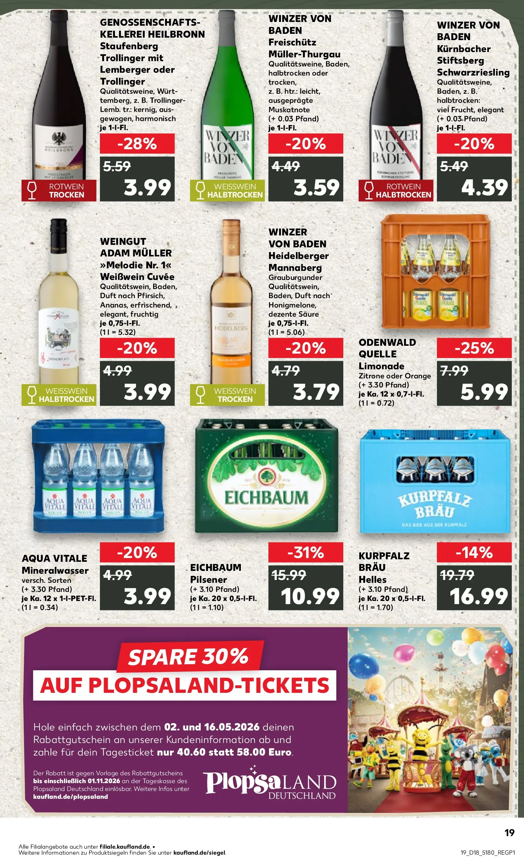 Prospekt Kaufland ab 30.04.2026 » Angebote Online zum Blättern | Seite: 19 | Produkte: Weißwein, Rotwein, Duft, Limonade