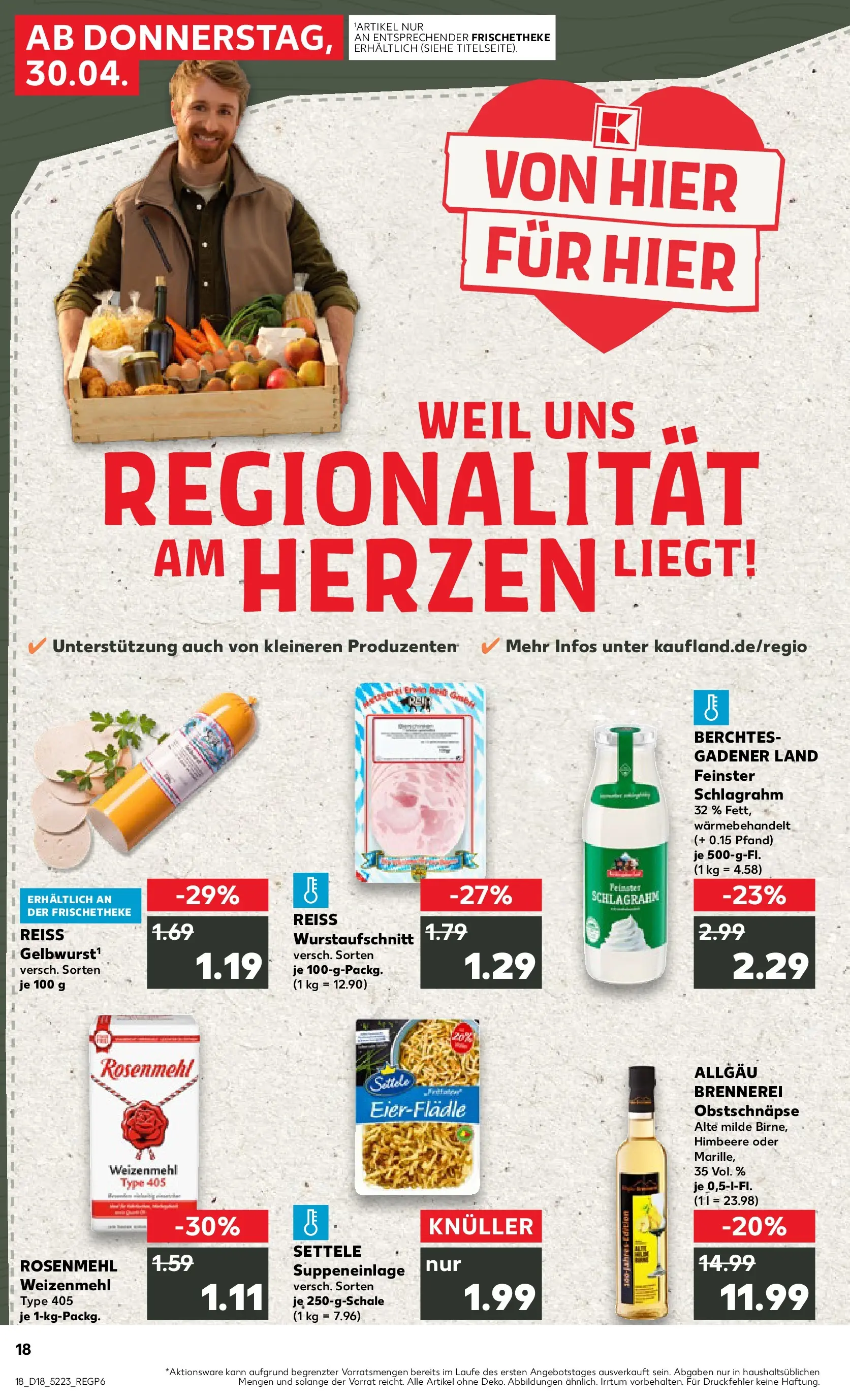 Prospekt Kaufland ab 30.04.2026 » Angebote Online zum Blättern | Seite: 18 | Produkte: Weizenmehl, Himbeere