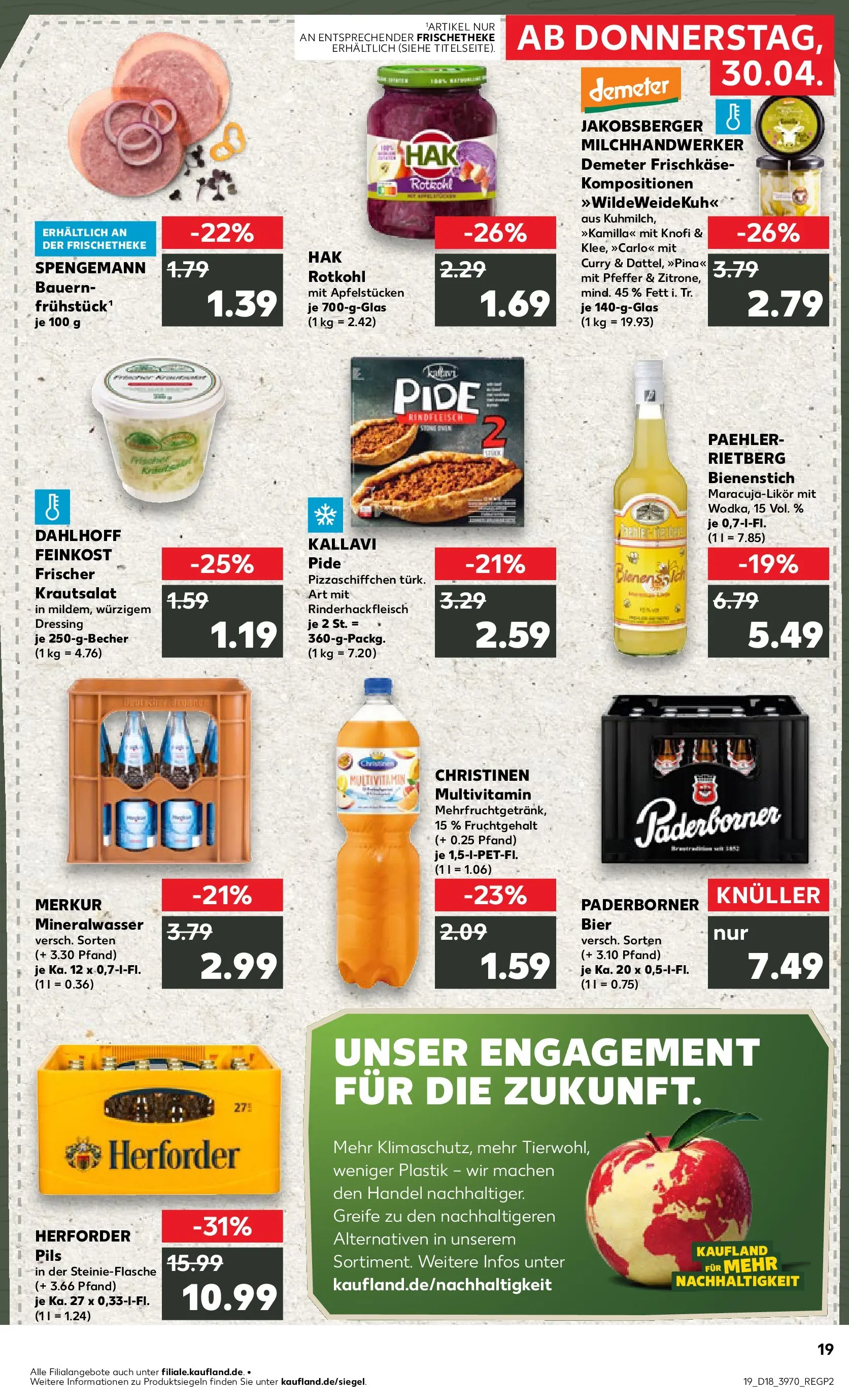 Prospekt Kaufland ab 30.04.2026 » Angebote Online zum Blättern | Seite: 19 | Produkte: Rotkohl, Bier, Pfeffer, Rindfleisch