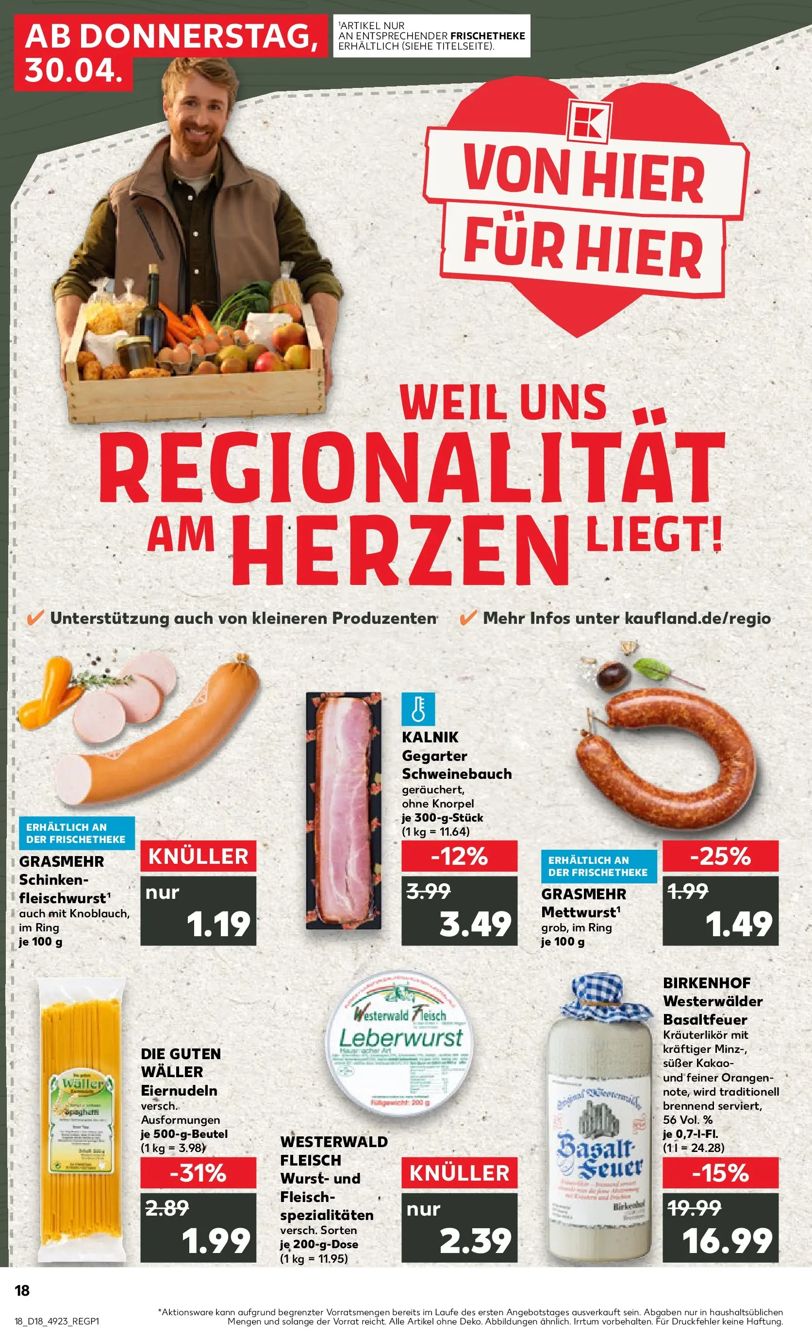 Prospekt Kaufland ab 30.04.2026 » Angebote Online zum Blättern | Seite: 18 | Produkte: Orangen, Wurst, Schinken, Fleisch