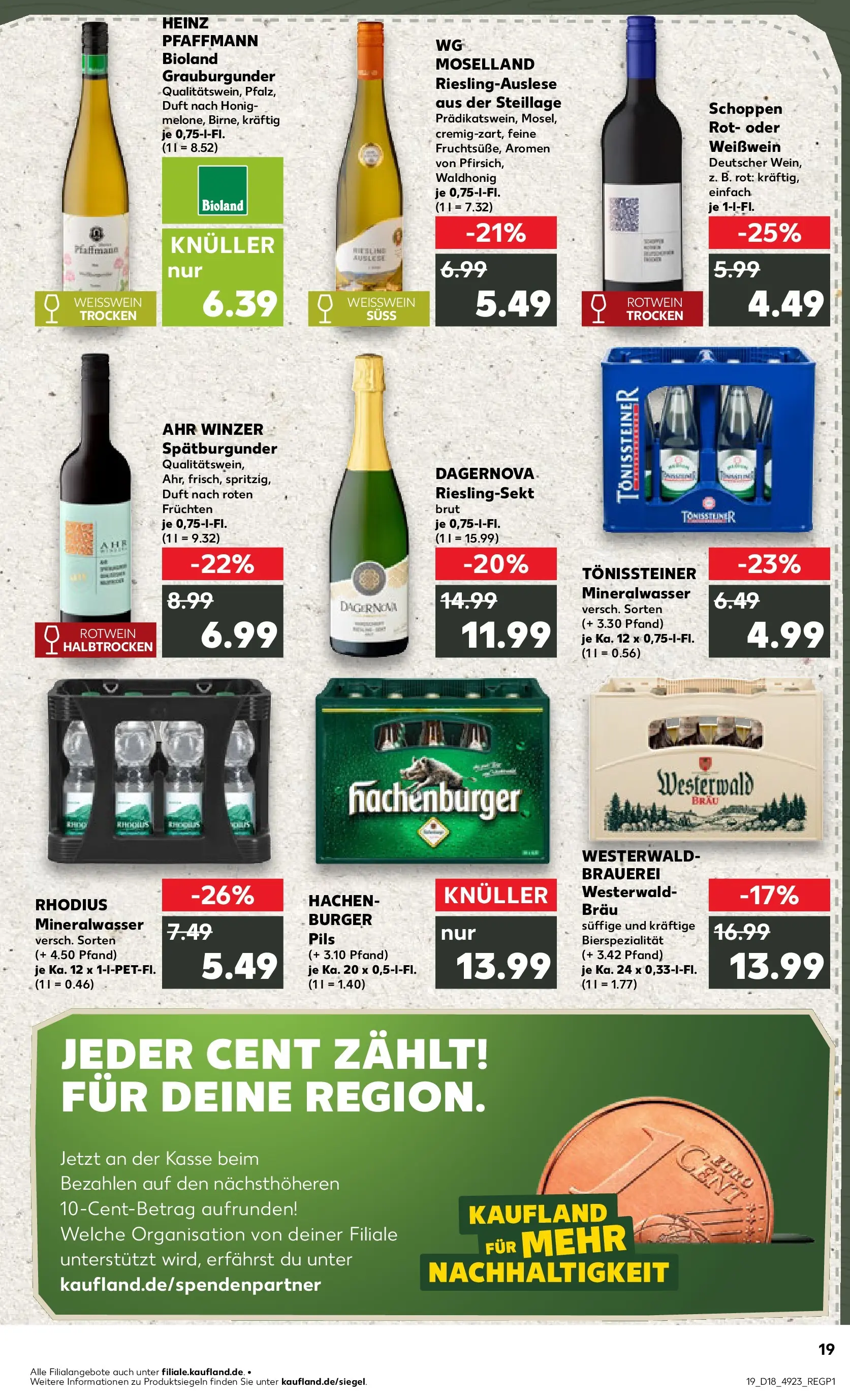 Prospekt Kaufland ab 30.04.2026 » Angebote Online zum Blättern | Seite: 19 | Produkte: Rotwein, Pils, Duft, Mineralwasser