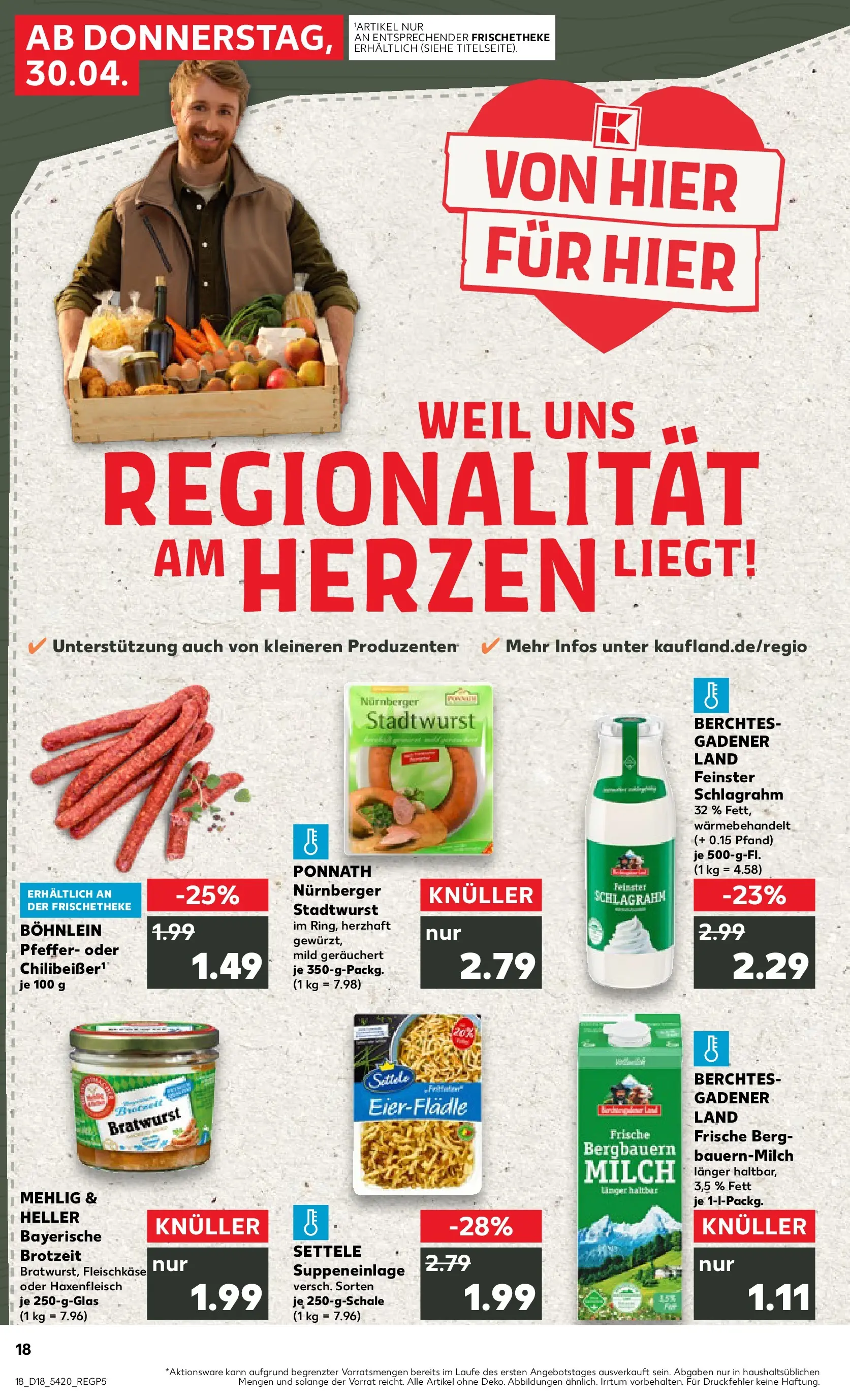 Prospekt Kaufland ab 30.04.2026 » Angebote Online zum Blättern | Seite: 18 | Produkte: Milch, Bratwurst, Pfeffer