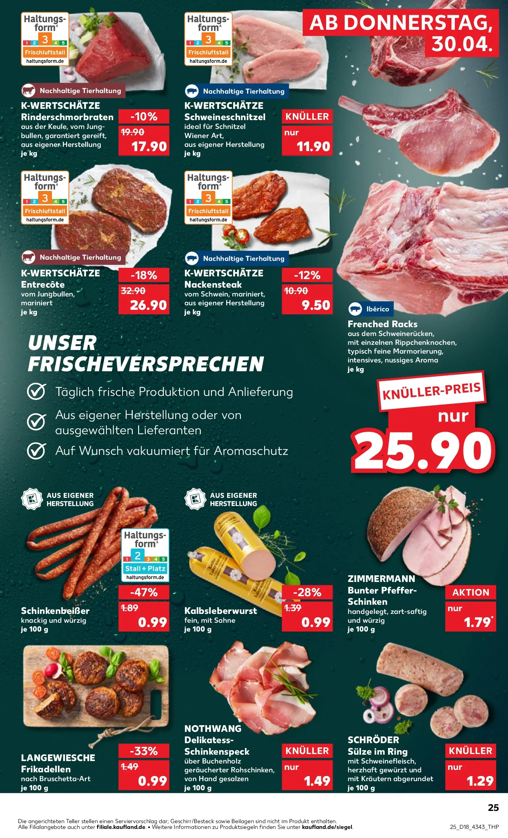 Prospekt Kaufland ab 30.04.2026 » Angebote Online zum Blättern | Seite: 25 | Produkte: Entrecote, Schnitzel, Pfeffer, Sahne