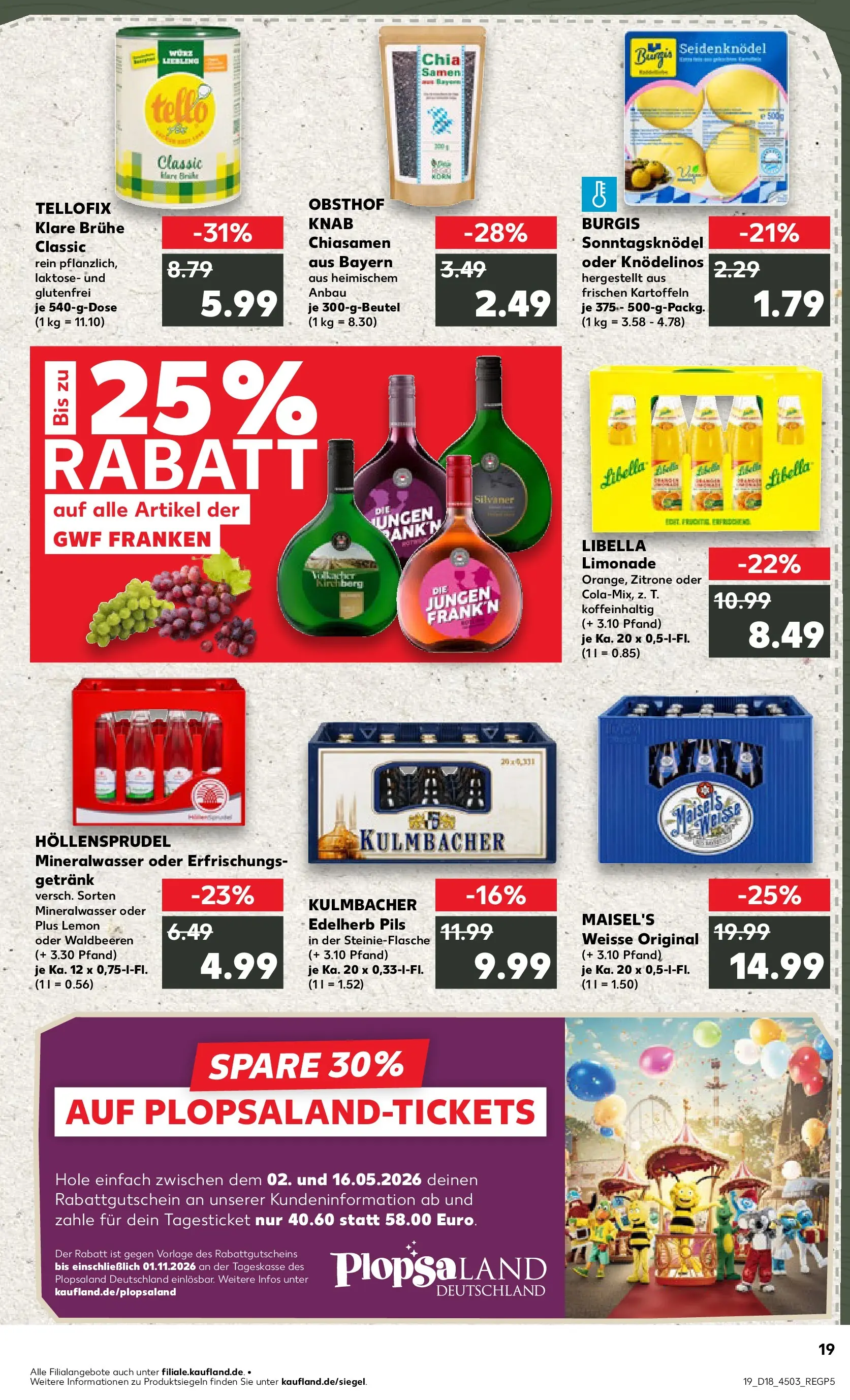 Prospekt Kaufland ab 30.04.2026 » Angebote Online zum Blättern | Seite: 19 | Produkte: Pils, Mineralwasser, Kartoffeln, Zitrone