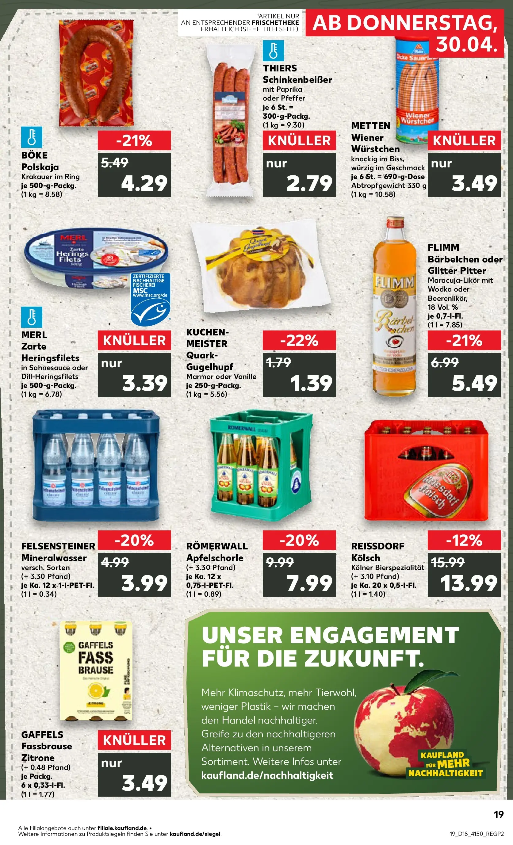 Prospekt Kaufland ab 30.04.2026 » Angebote Online zum Blättern | Seite: 19 | Produkte: Mineralwasser, Paprika, Pfeffer, Kuchen