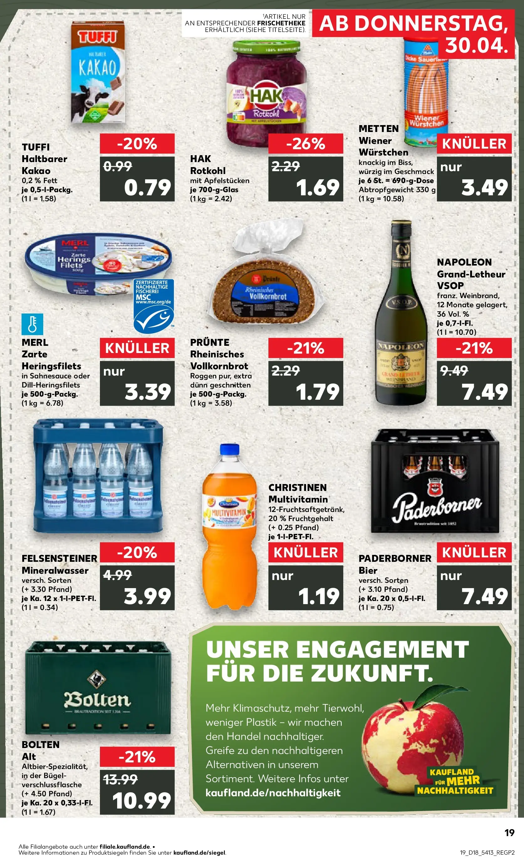 Prospekt Kaufland ab 30.04.2026 » Angebote Online zum Blättern | Seite: 27 | Produkte: Wiener wurstchen, Rotkohl, Bier, Mineralwasser