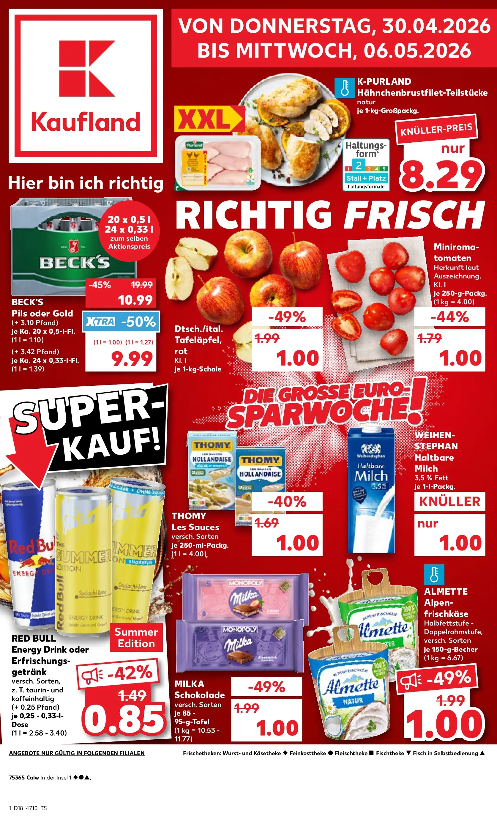 Prospekt Kaufland ab 30.04.2026 » Angebote Online zum Blättern | Seite: 1 | Produkte: Almette, Energy, Schokolade, Milka