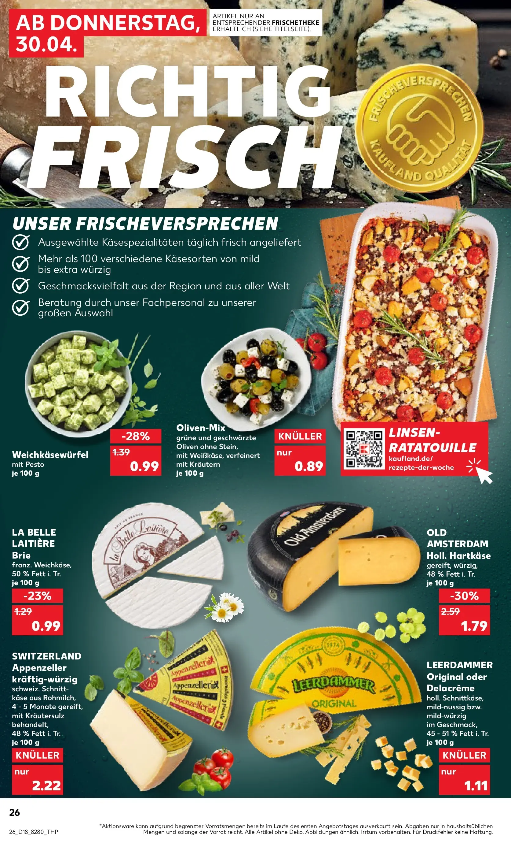 Prospekt Kaufland ab 30.04.2026 » Angebote Online zum Blättern | Seite: 26 | Produkte: Käse, Leerdammer