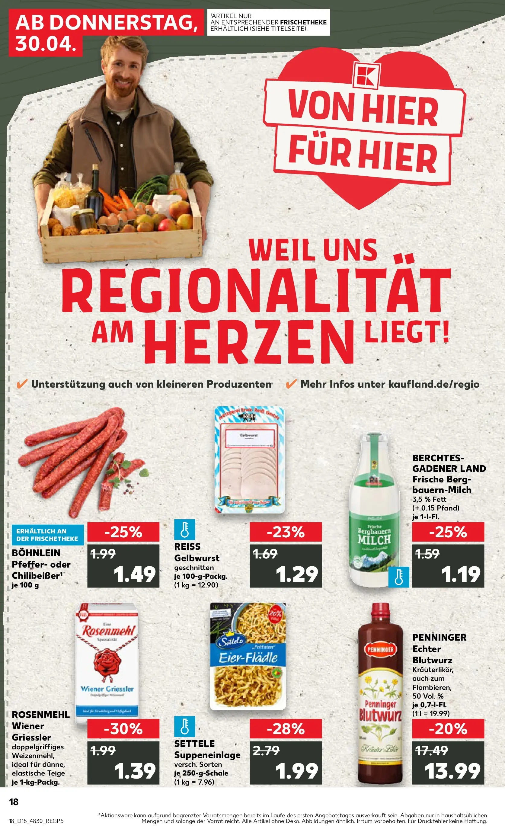 Prospekt Kaufland ab 30.04.2026 » Angebote Online zum Blättern | Seite: 18 | Produkte: Milch, Pfeffer