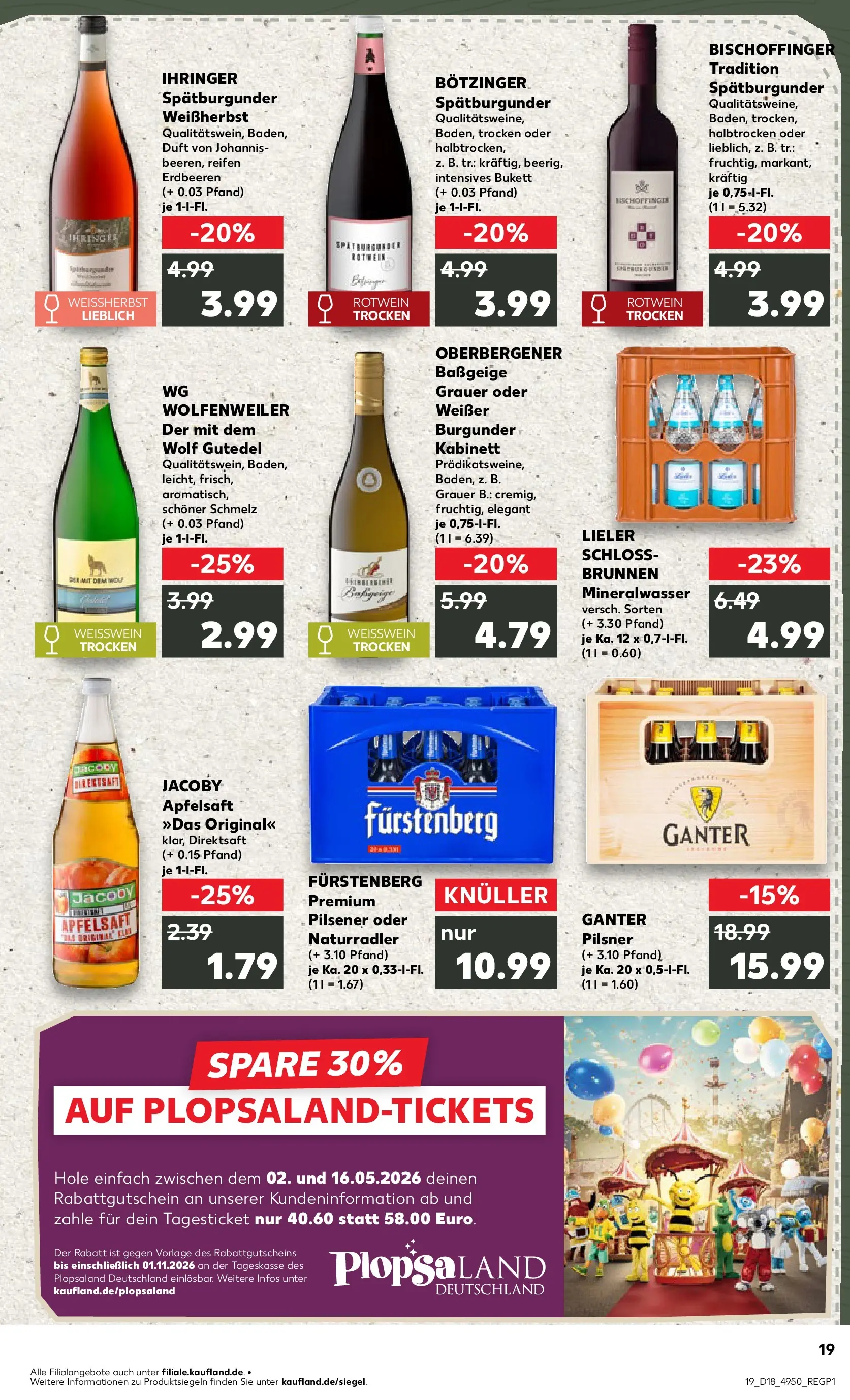 Prospekt Kaufland ab 30.04.2026 » Angebote Online zum Blättern | Seite: 19 | Produkte: Rotwein, Duft, Apfelsaft, Mineralwasser
