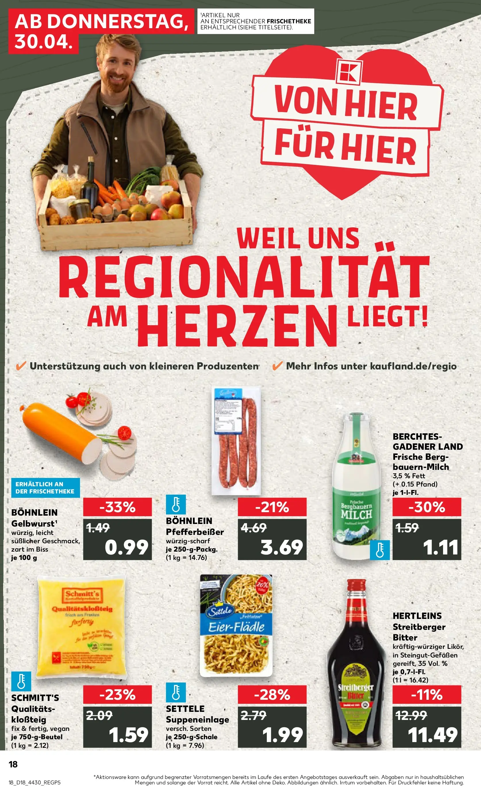 Prospekt Kaufland ab 30.04.2026 » Angebote Online zum Blättern | Seite: 18 | Produkte: Milch