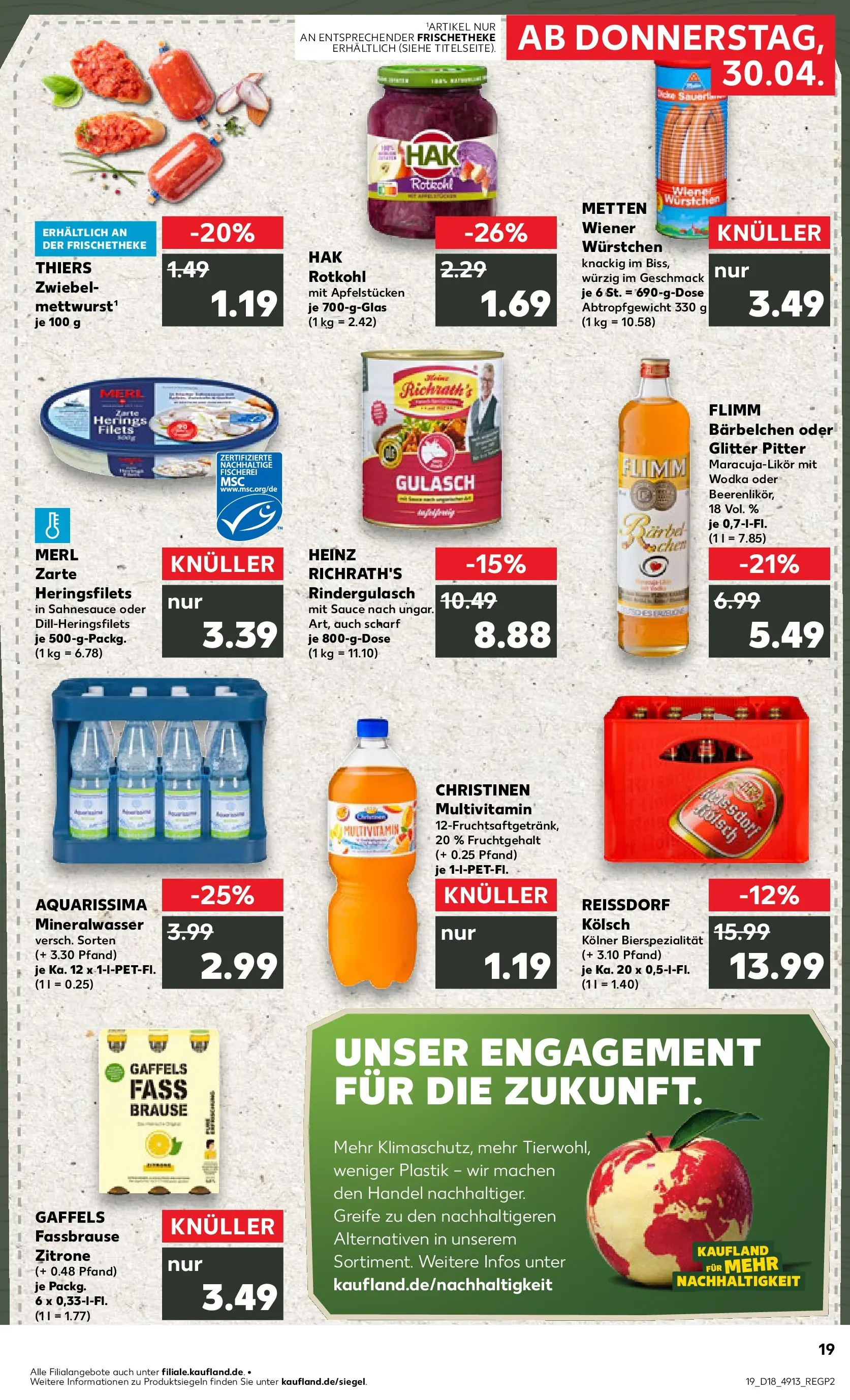 Prospekt Kaufland ab 30.04.2026 » Angebote Online zum Blättern | Seite: 19 | Produkte: Rindergulasch, Gulasch, Zitrone, Fassbrause