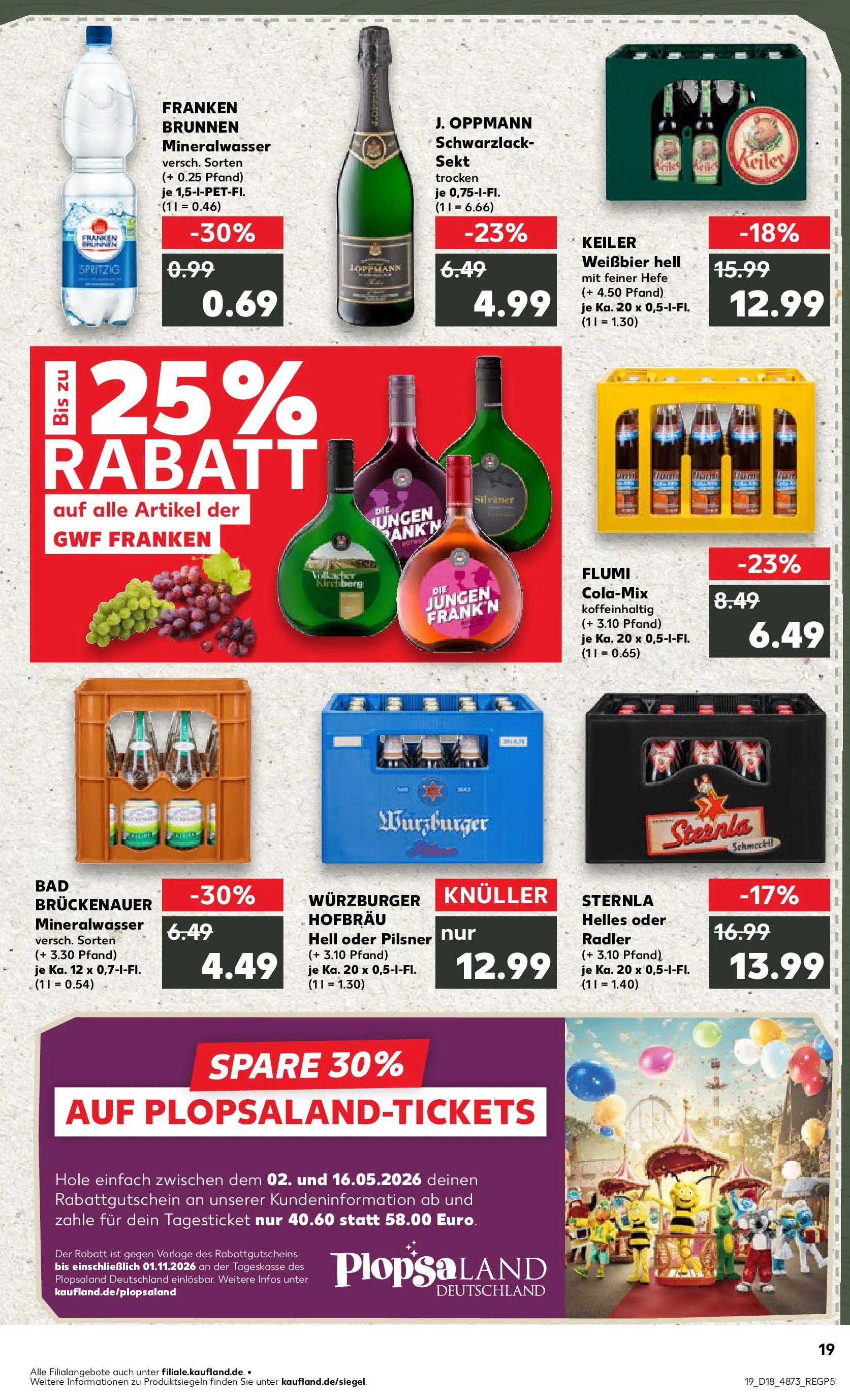 Prospekt Kaufland ab 30.04.2026 » Angebote Online zum Blättern | Seite: 19 | Produkte: Cola, Weißbier, Sekt, Mineralwasser