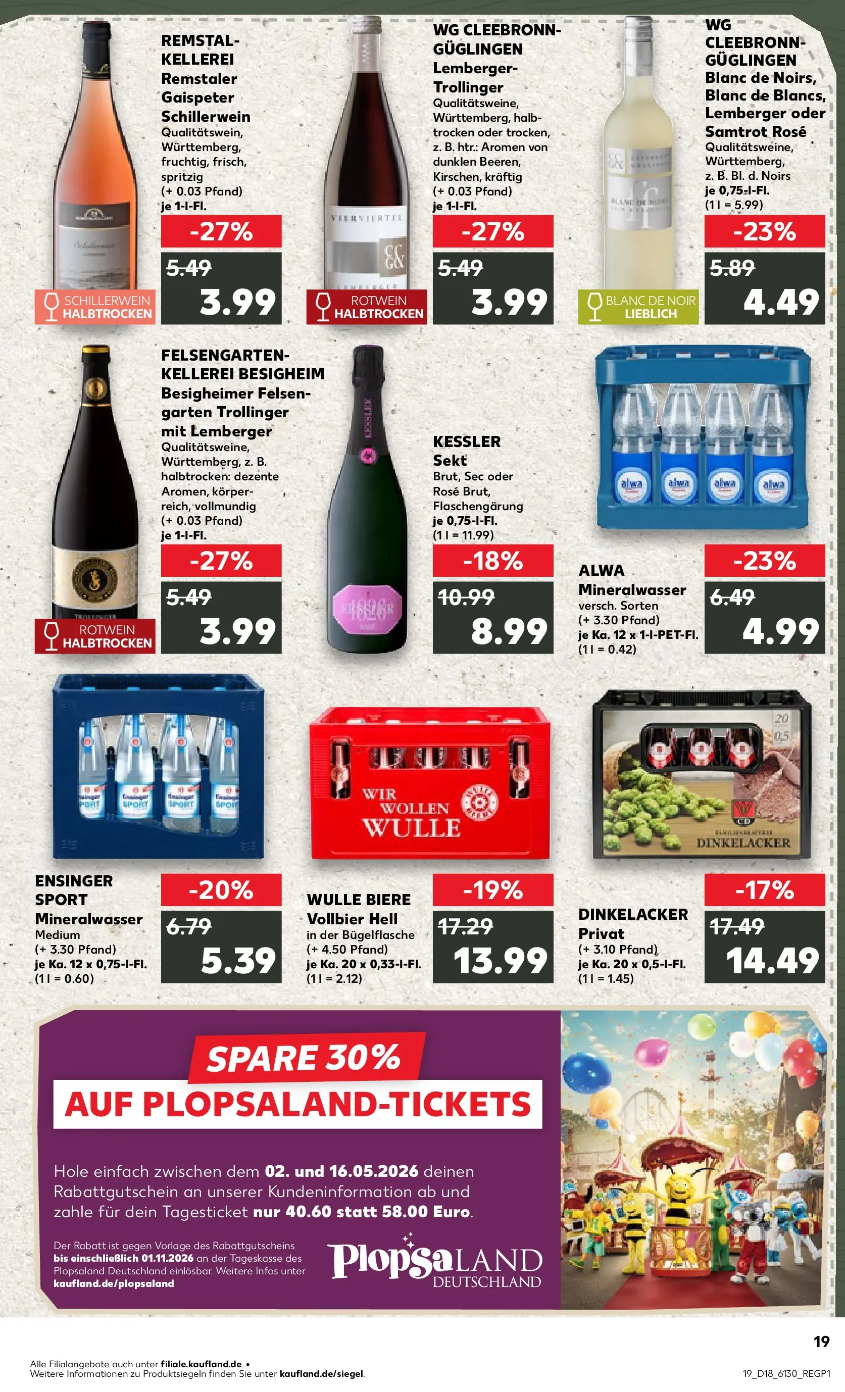 Prospekt Kaufland ab 30.04.2026 » Angebote Online zum Blättern | Seite: 19 | Produkte: Rotwein, Sekt, Mineralwasser