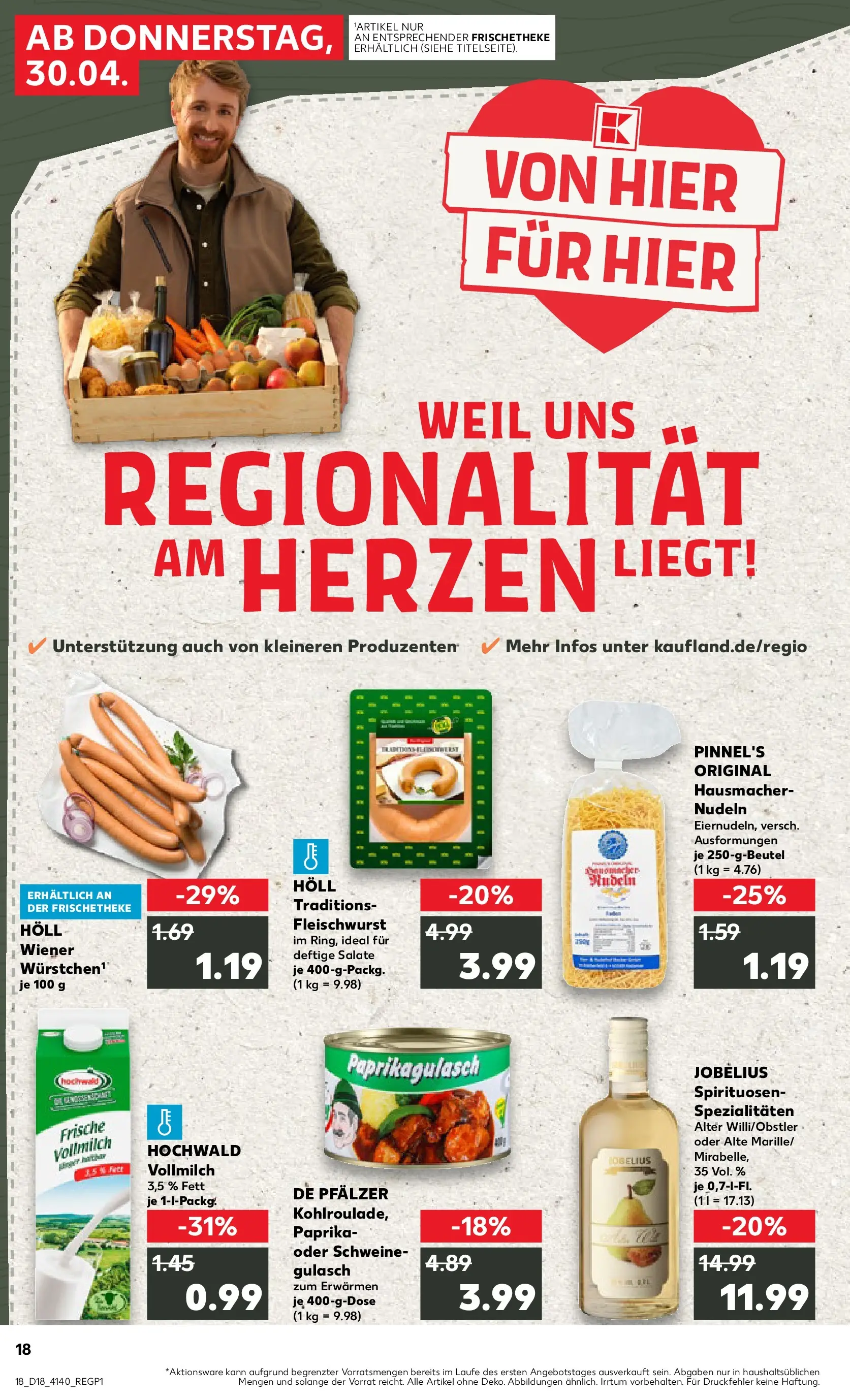Prospekt Kaufland ab 30.04.2026 » Angebote Online zum Blättern | Seite: 18 | Produkte: Schweinegulasch, Paprika, Gulasch, Nudeln