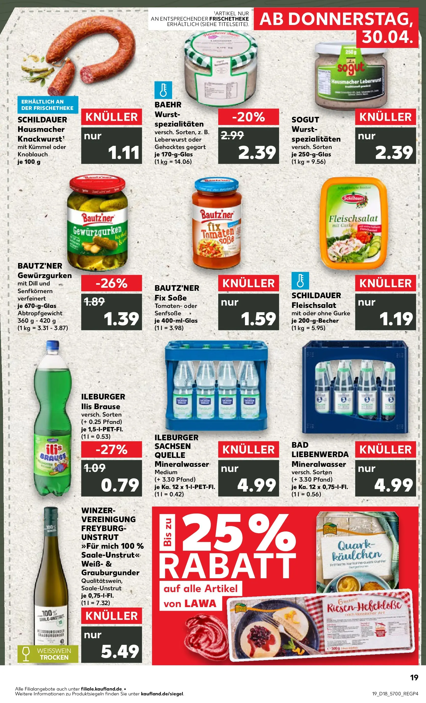 Prospekt Kaufland ab 30.04.2026 » Angebote Online zum Blättern | Seite: 19 | Produkte: Bad, Tomaten, Mineralwasser, Dill