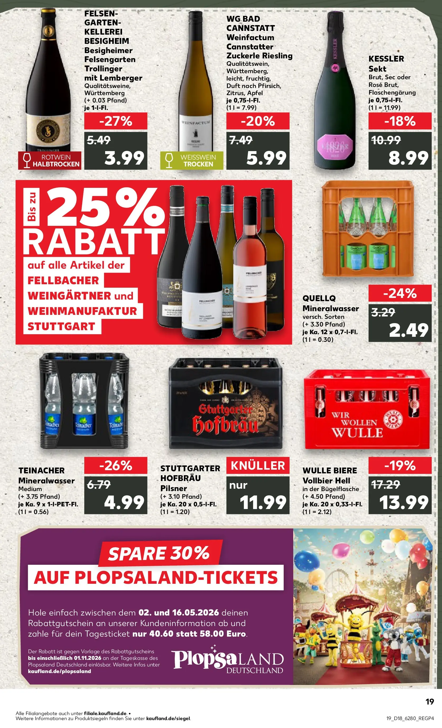 Prospekt Kaufland ab 30.04.2026 » Angebote Online zum Blättern | Seite: 19 | Produkte: Weißwein, Weißwein trocken, Äpfel, Mineralwasser