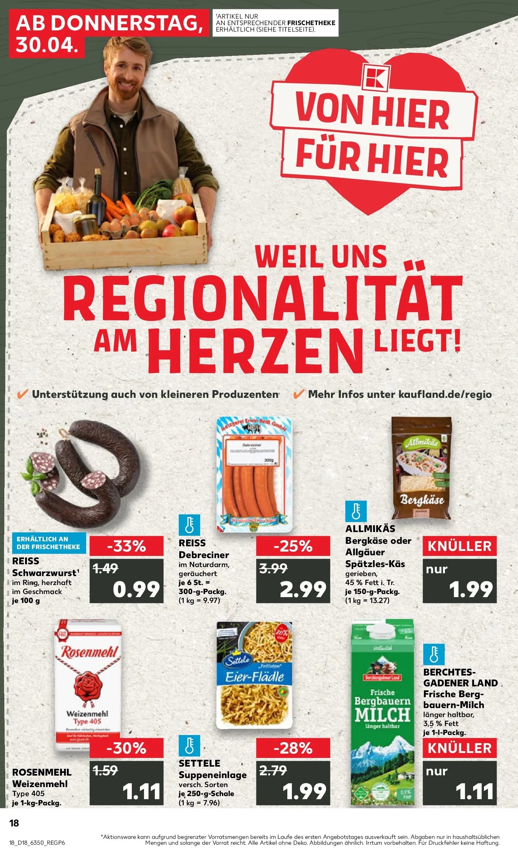 Prospekt Kaufland ab 30.04.2026 » Angebote Online zum Blättern | Seite: 18 | Produkte: Milch, Weizenmehl