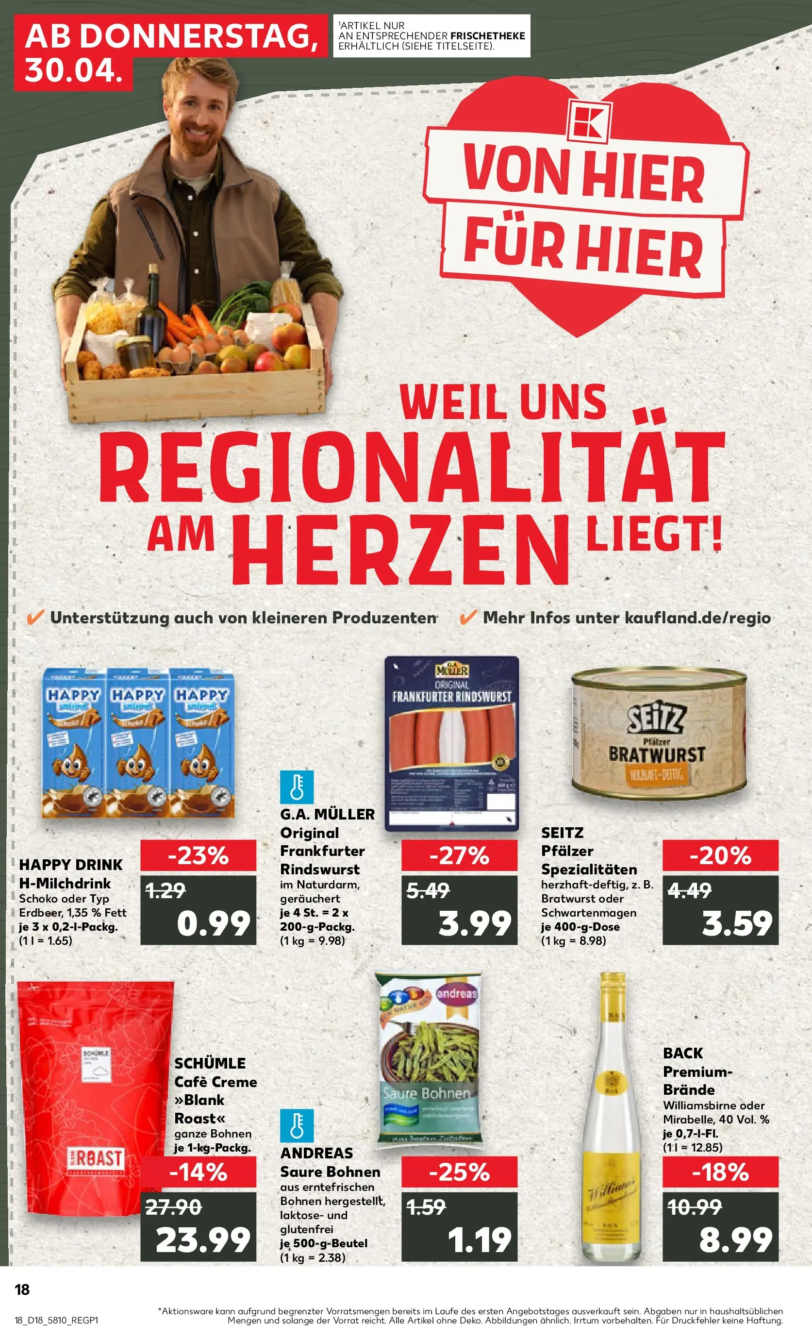Prospekt Kaufland ab 30.04.2026 » Angebote Online zum Blättern | Seite: 18 | Produkte: Bratwurst, Creme
