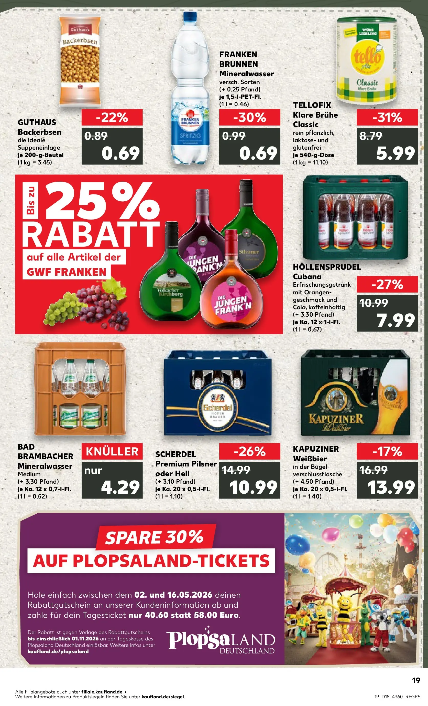 Prospekt Kaufland ab 30.04.2026 » Angebote Online zum Blättern | Seite: 19 | Produkte: Weißbier, Bad, Orangen, Mineralwasser