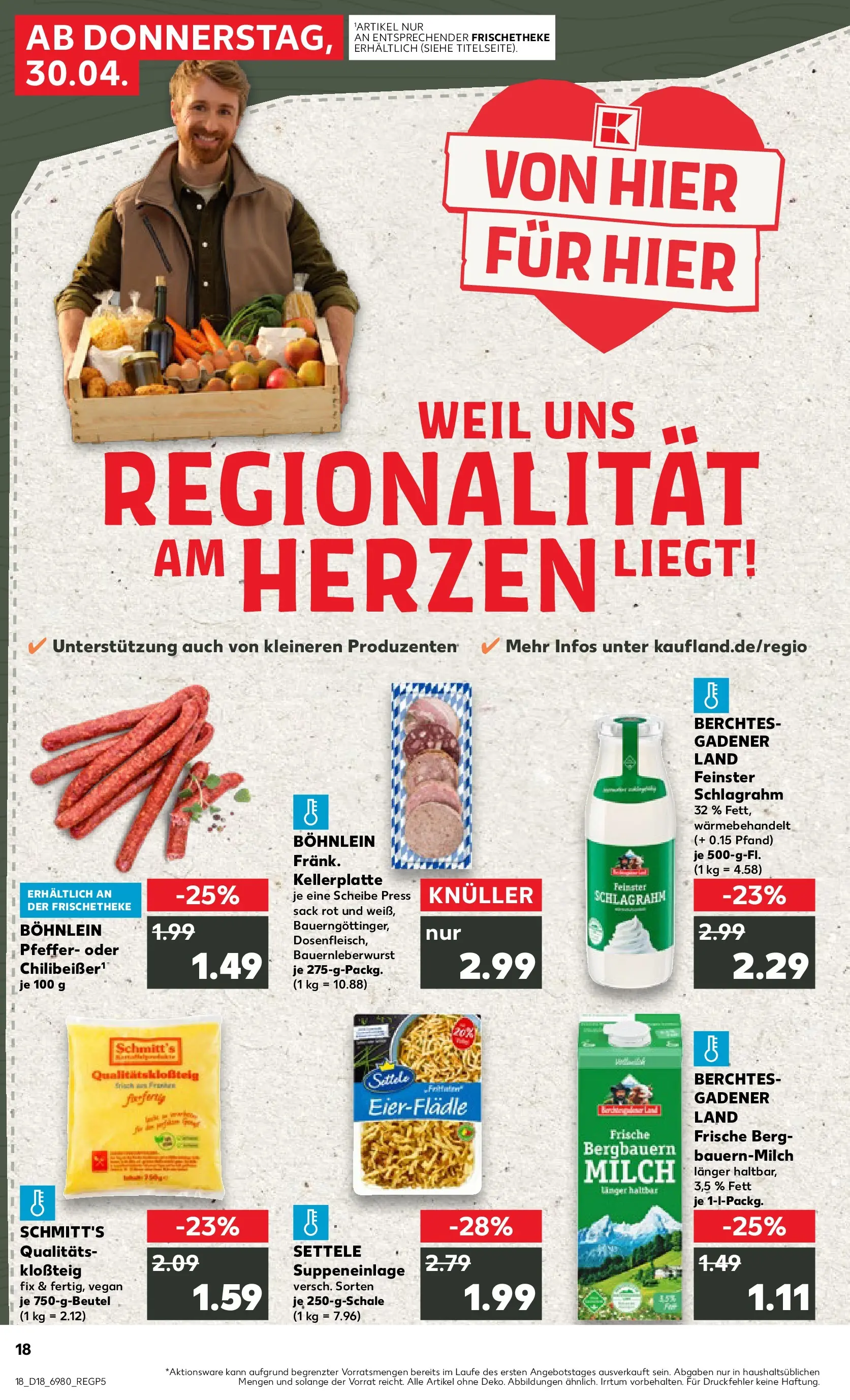 Prospekt Kaufland ab 30.04.2026 » Angebote Online zum Blättern | Seite: 18 | Produkte: Milch, Pfeffer