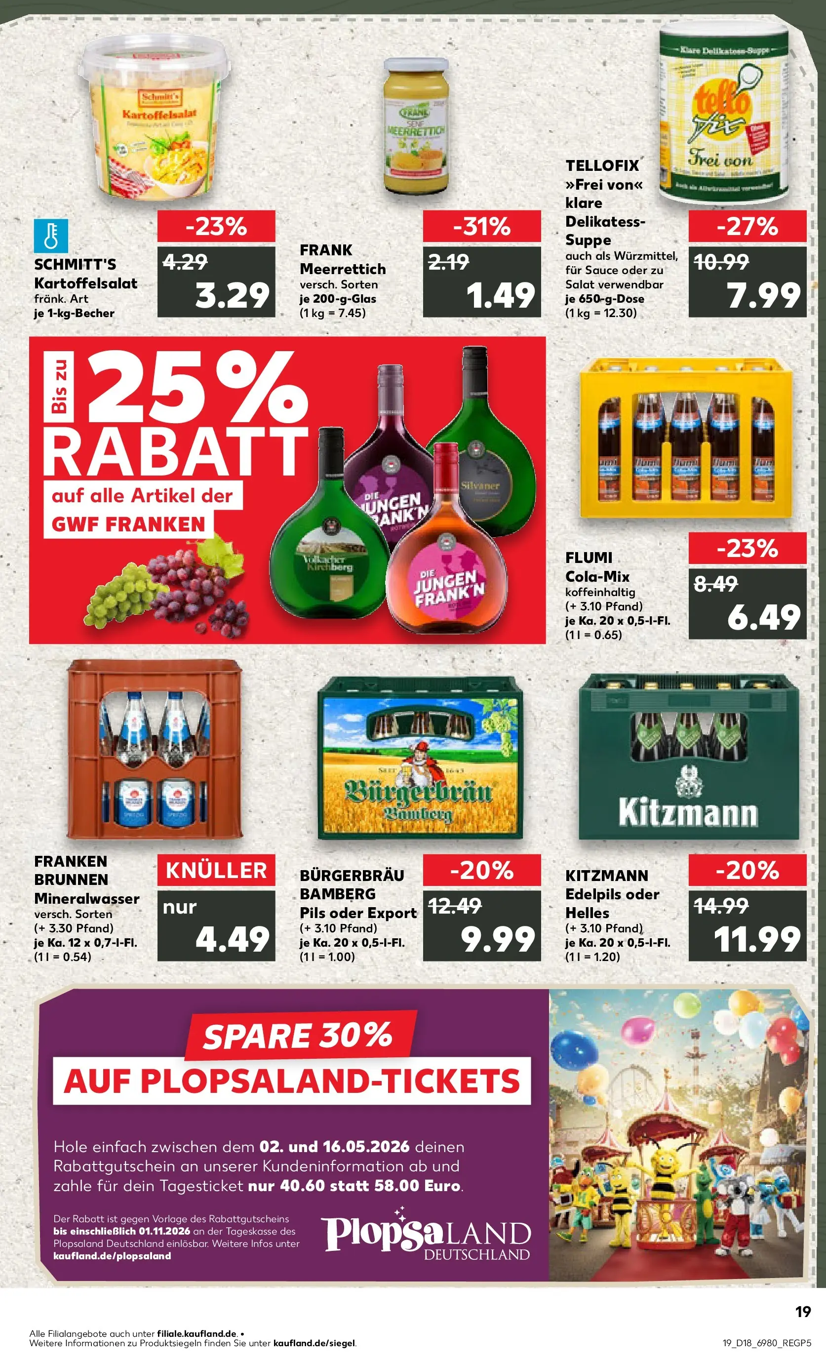 Prospekt Kaufland ab 30.04.2026 » Angebote Online zum Blättern | Seite: 19 | Produkte: Cola, Pils, Mineralwasser, Salat