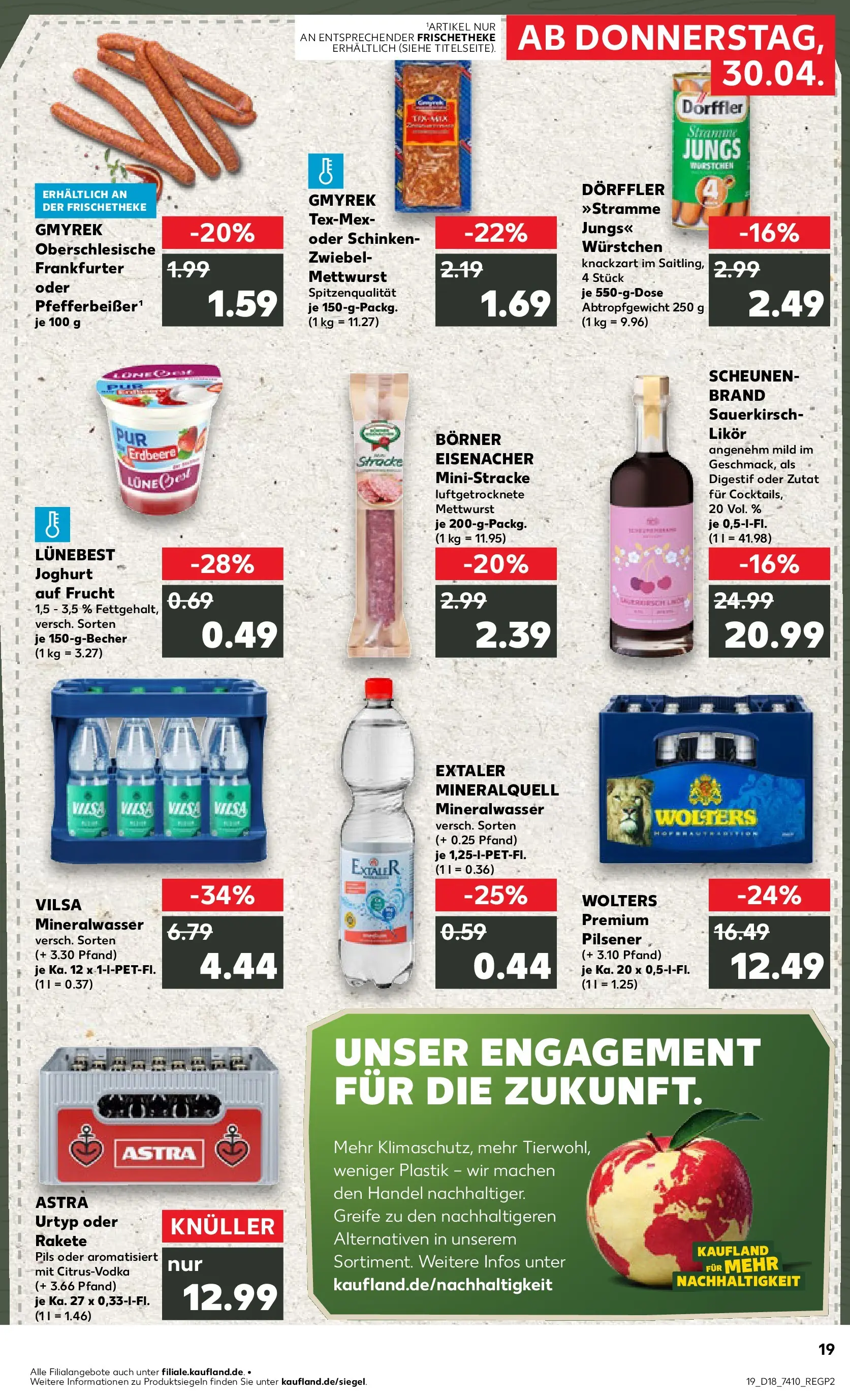 Prospekt Kaufland ab 30.04.2026 » Angebote Online zum Blättern | Seite: 19 | Produkte: Likör, Pils, Mineralwasser, Schinken