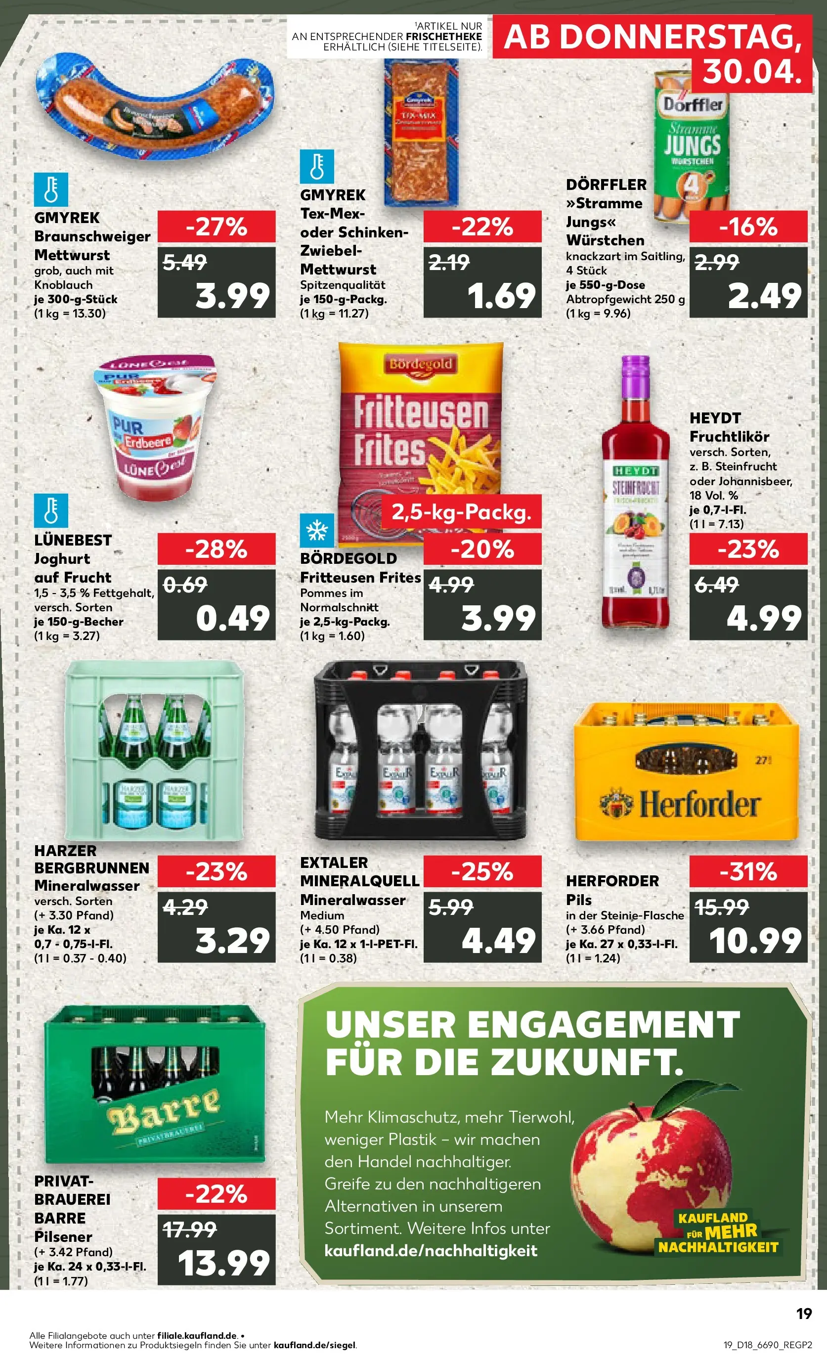 Prospekt Kaufland ab 30.04.2026 » Angebote Online zum Blättern | Seite: 19 | Produkte: Joghurt, Pils, Mineralwasser, Knoblauch