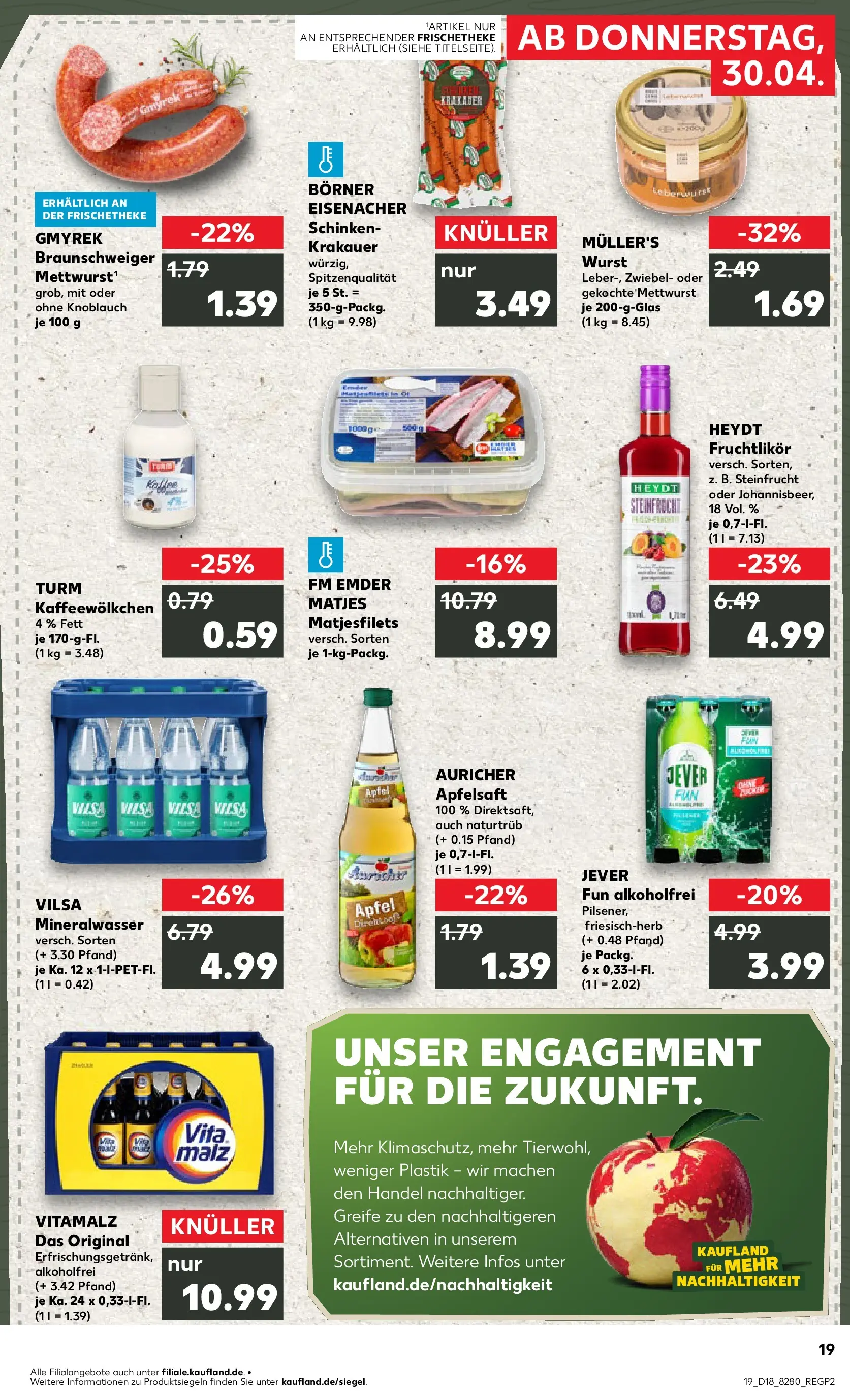 Prospekt Kaufland ab 30.04.2026 » Angebote Online zum Blättern | Seite: 19 | Produkte: Äpfel, Apple, Knoblauch, Schinken