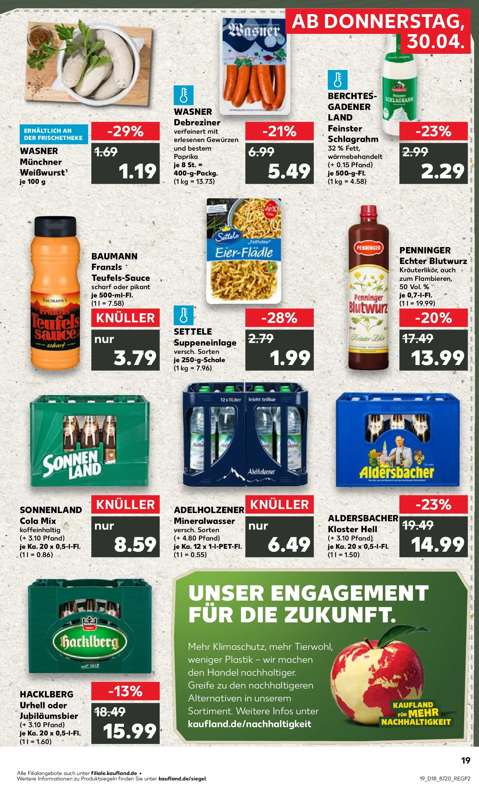 Prospekt Kaufland ab 30.04.2026 » Angebote Online zum Blättern | Seite: 19 | Produkte: Cola, Adelholzener, Mineralwasser, Paprika
